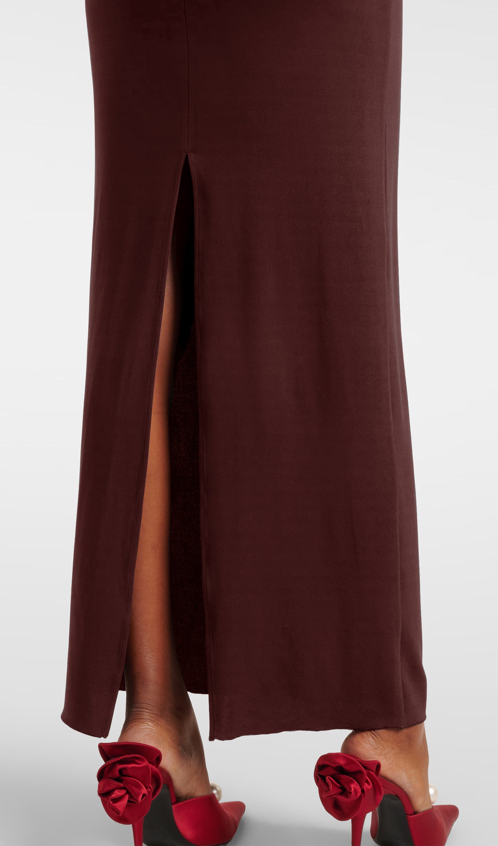 Midikleid in A-Linie mit Blumenmuster und Laternenärmeln