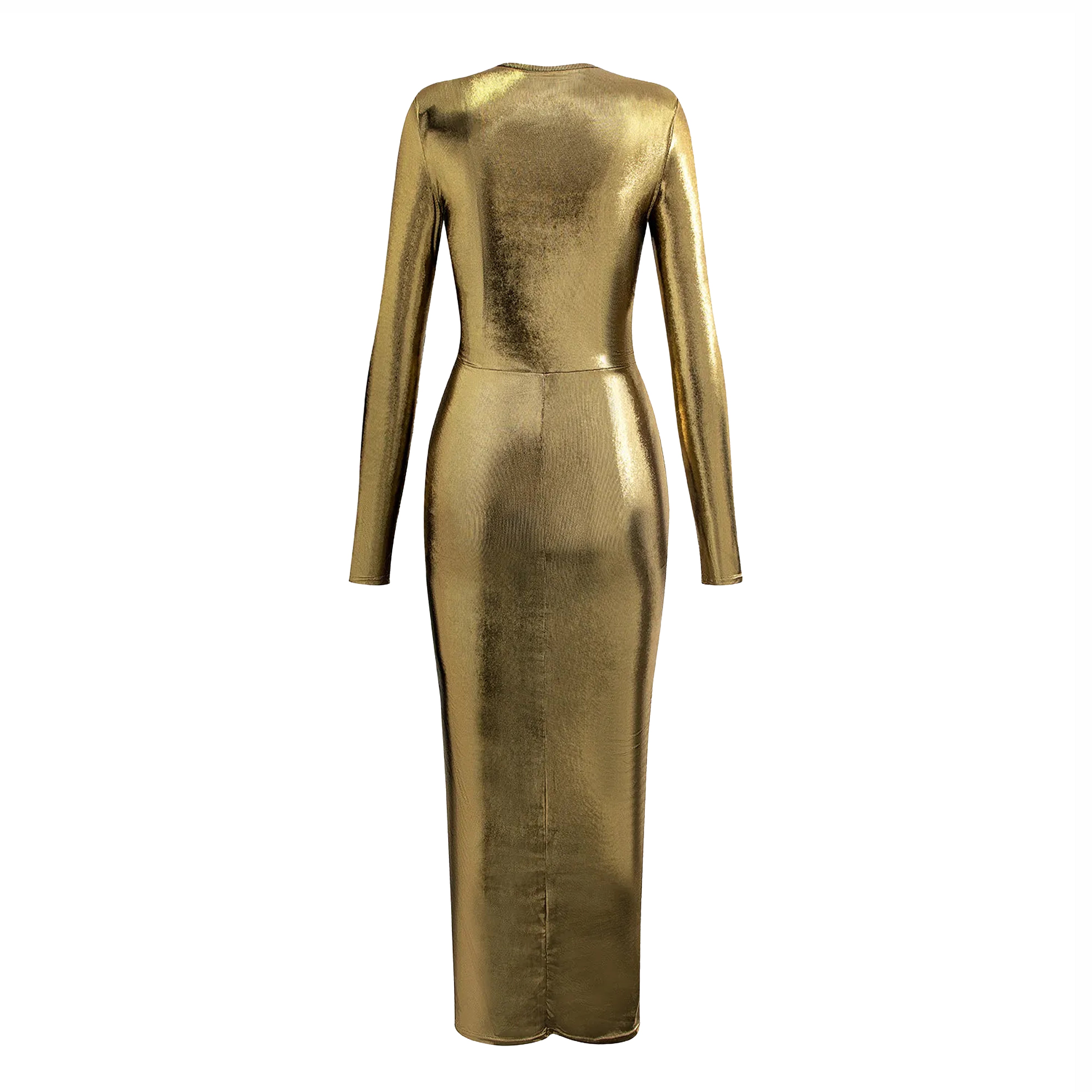 Noor Elegance Ruched Slit Wrap Maxi Dress