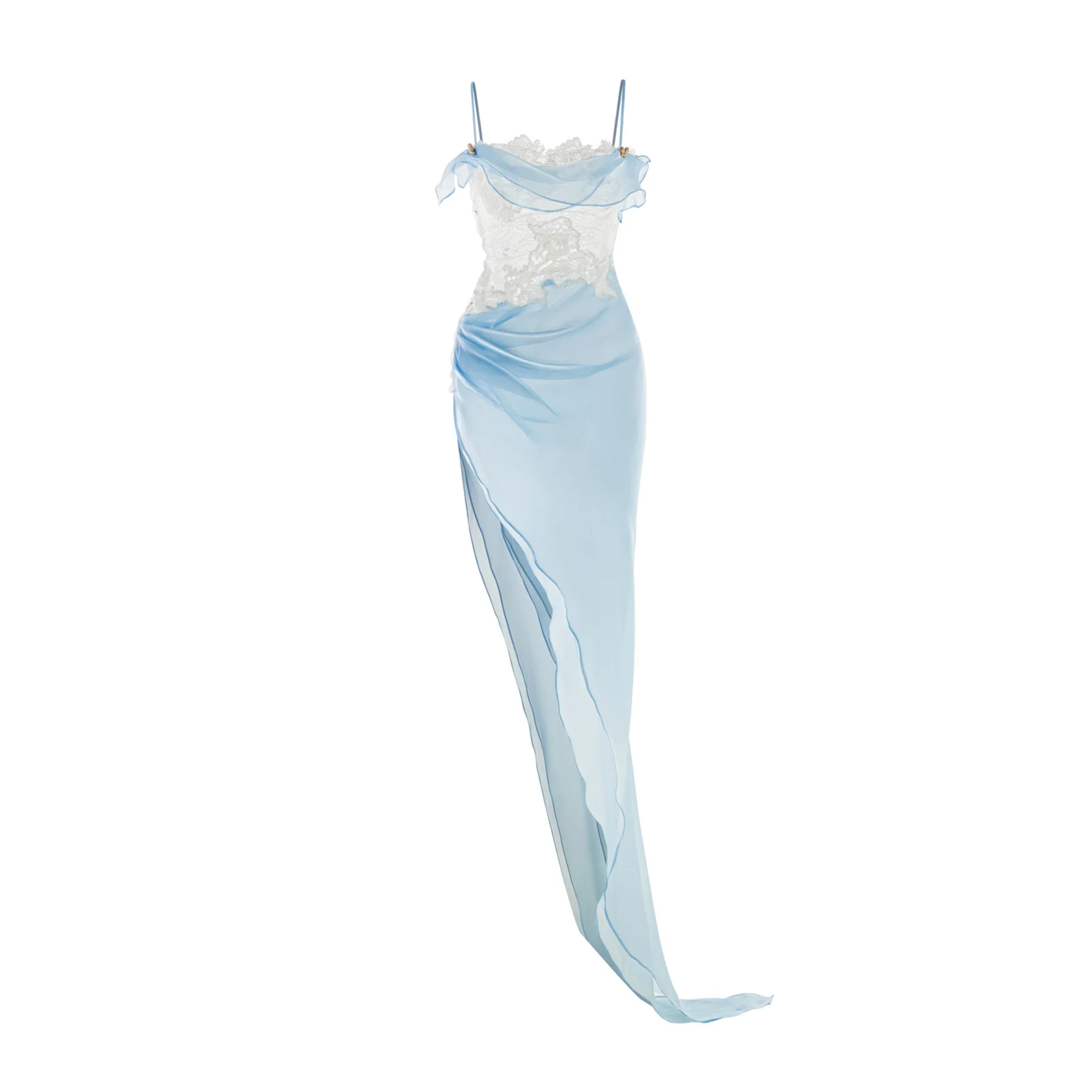 Ventosa Asymmetrical Dress In Baby Blue