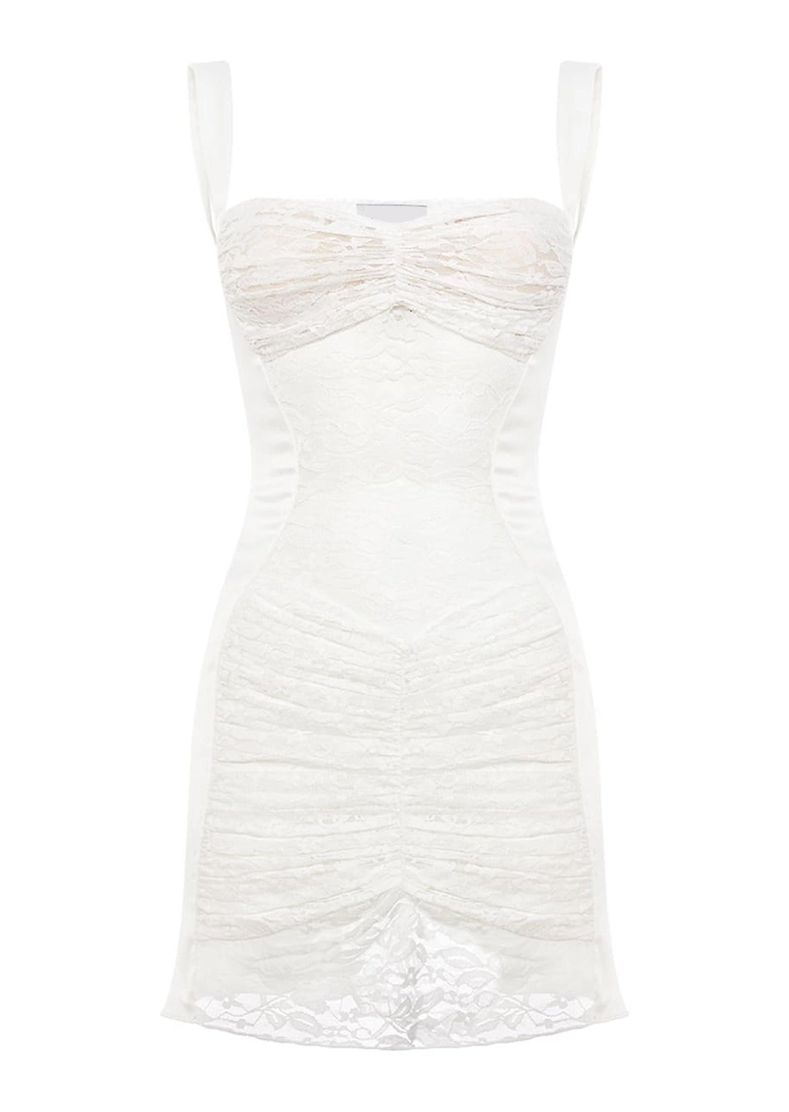 فستان قصير بقميص مزين بدانتيل صناعي 