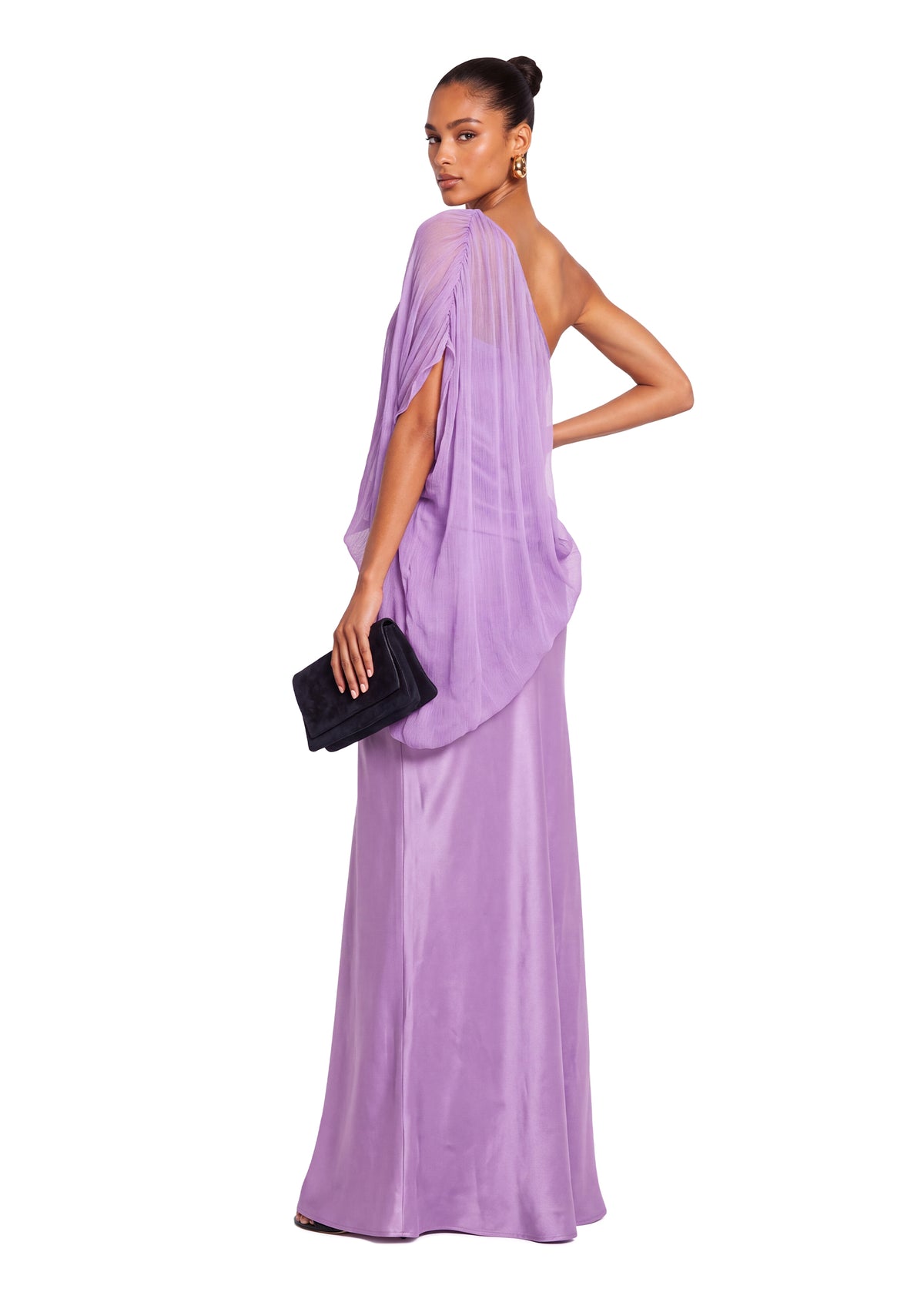 Yimin One Shoulder Satin Maxi Dress