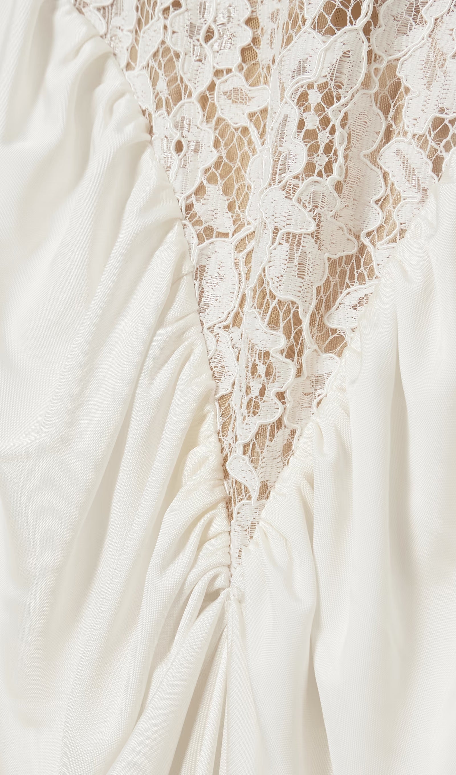 Gathered Lace Jersey Halterneck Dress
