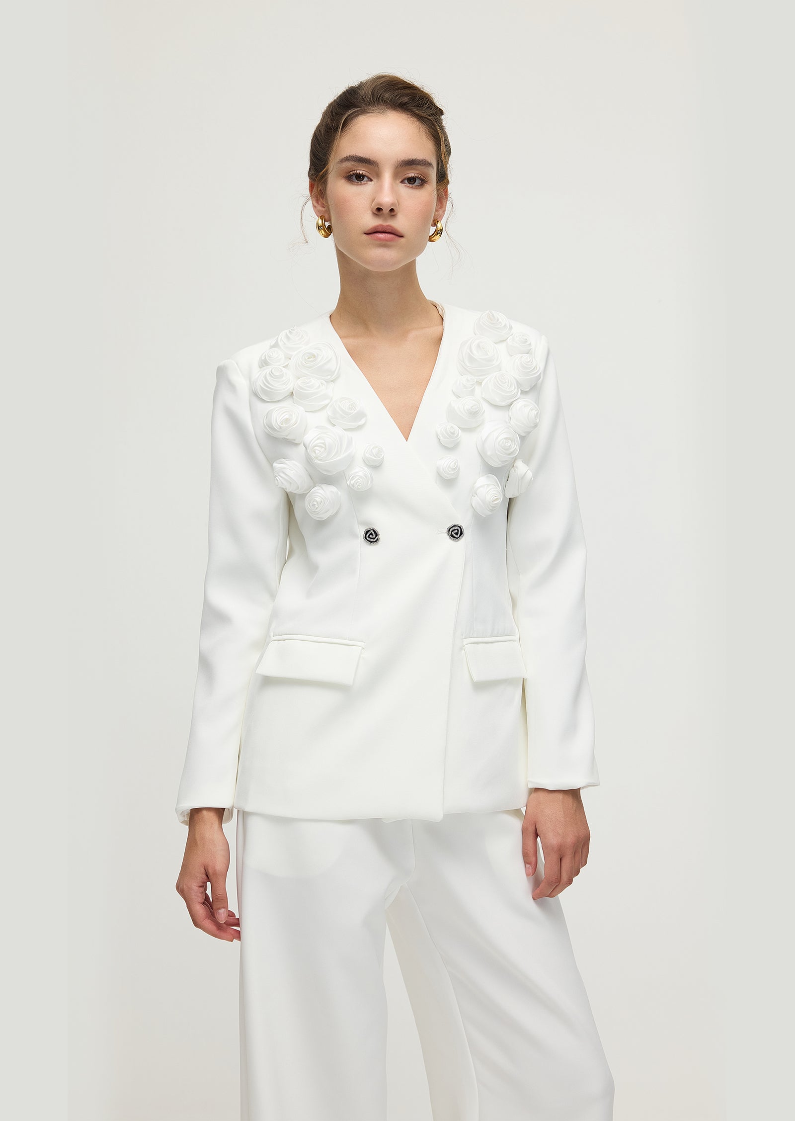 Slim Fit Blazer & Trousers Two-Piece Set In White
