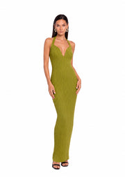 Tadewi Sleeveless Halter Neck Maxi Dress