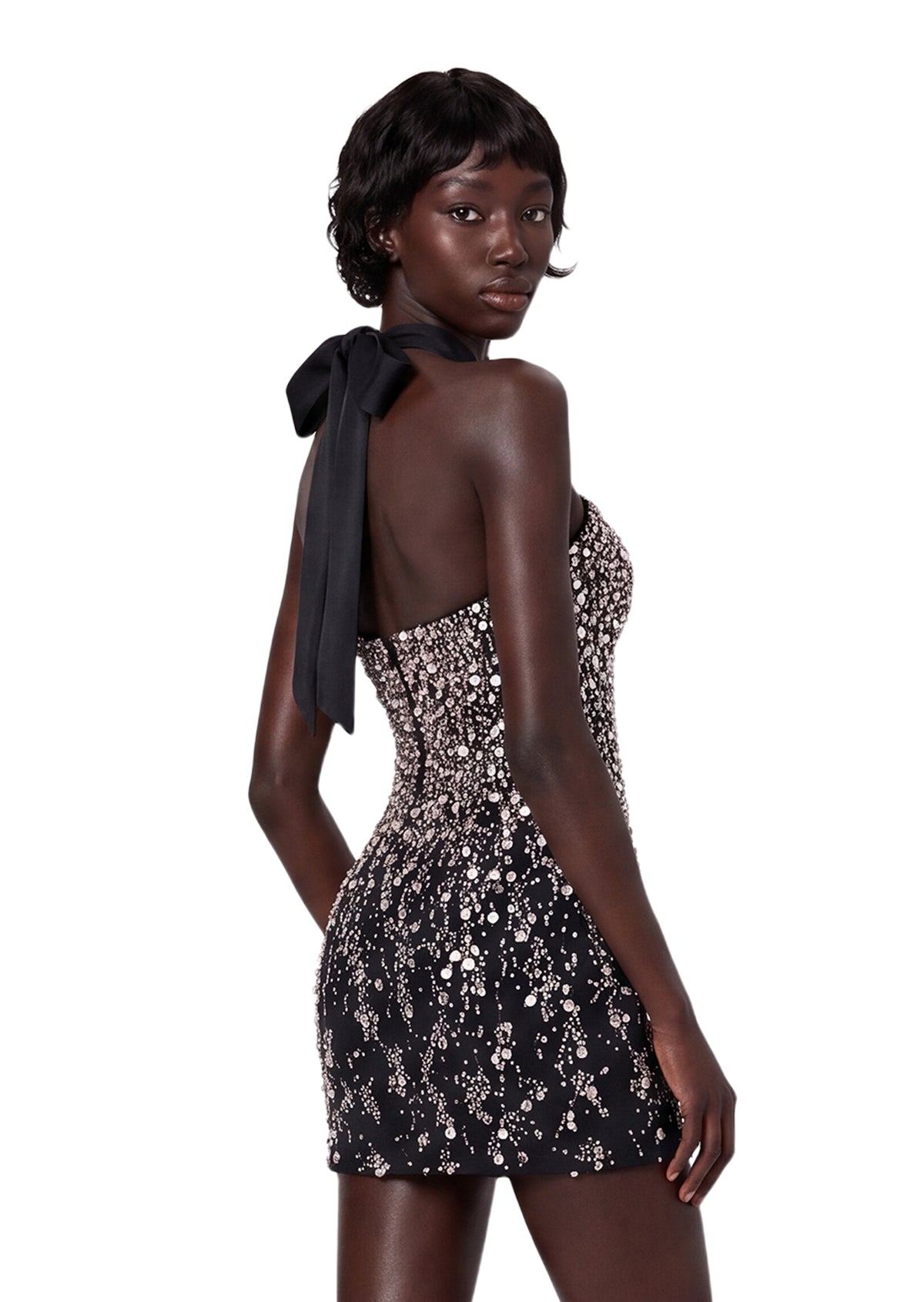 Gabin Beaded Halter Mini Dress