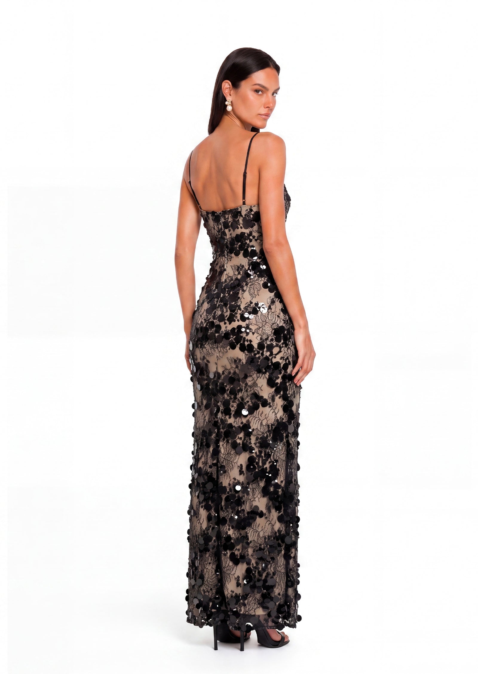 Midikleid in A-Linie mit Blumenmuster und Laternenärmeln