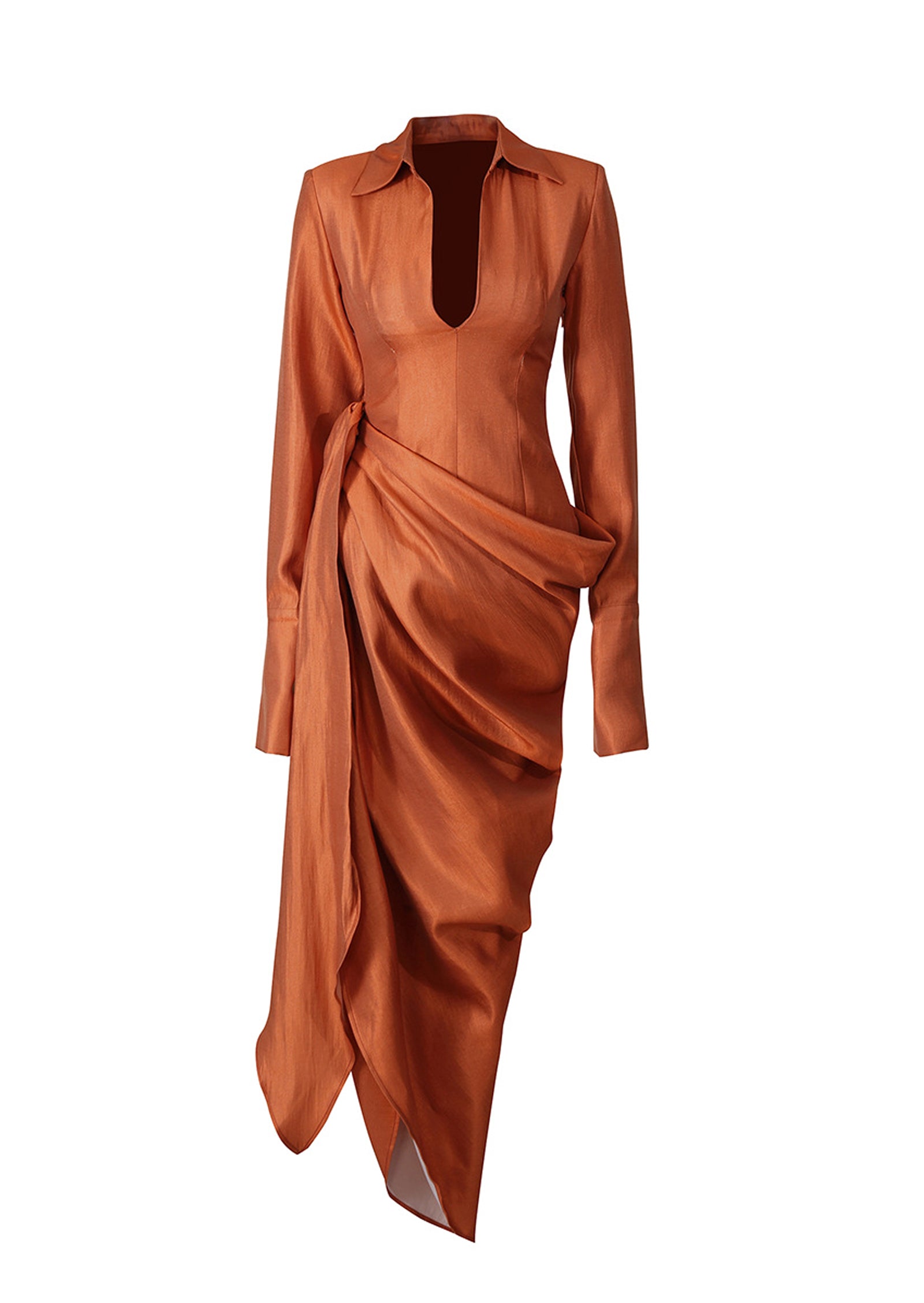Midikleid in A-Linie mit Blumenmuster und Laternenärmeln