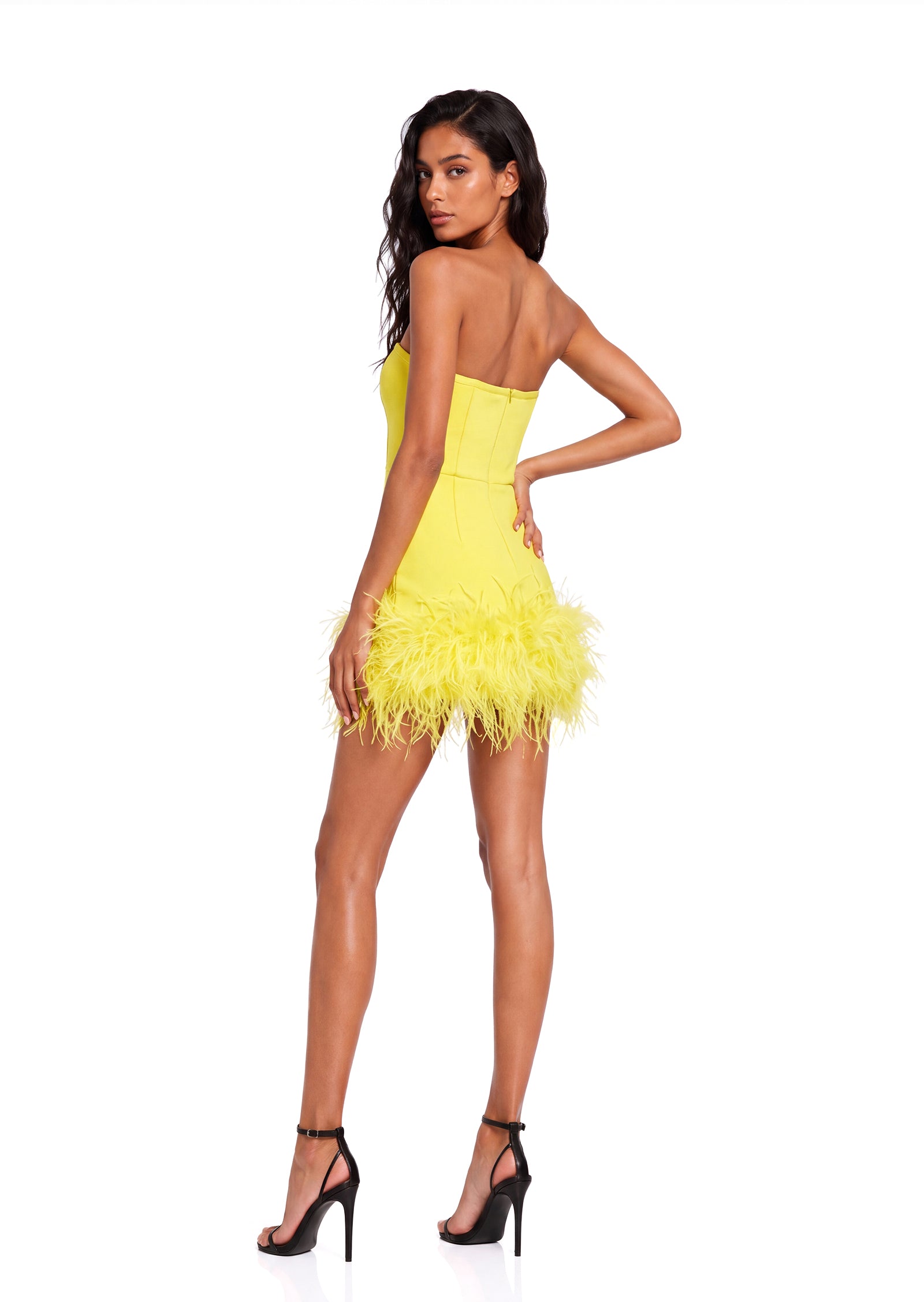 Padma Strapless Mini Dress In Yellow