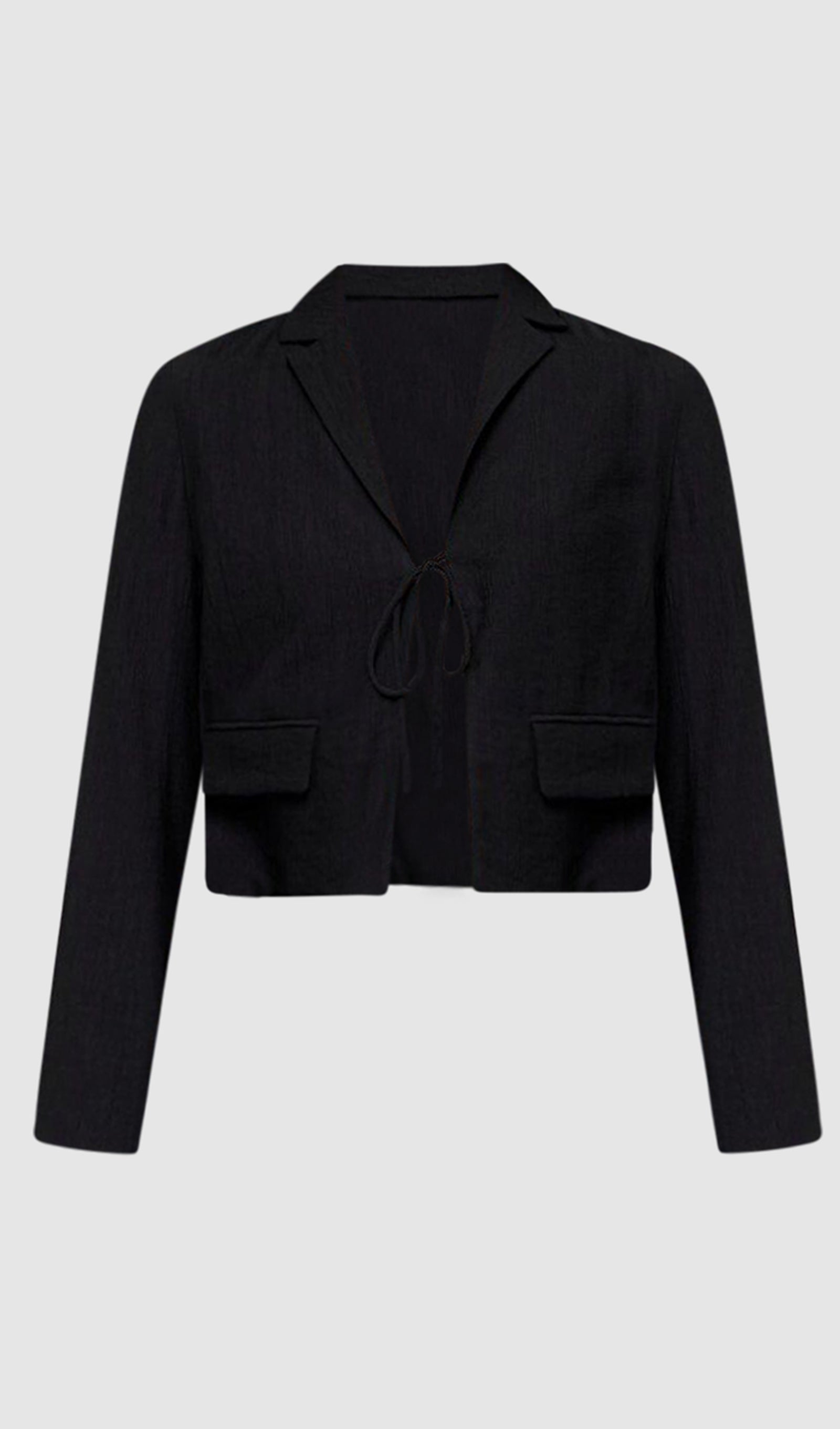 Tie Front Cropped Blazer & Wide Leg Pants Sets
