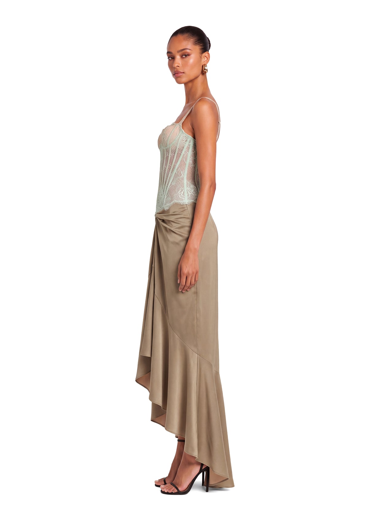 Kaif Lace Satin Maxi Dress