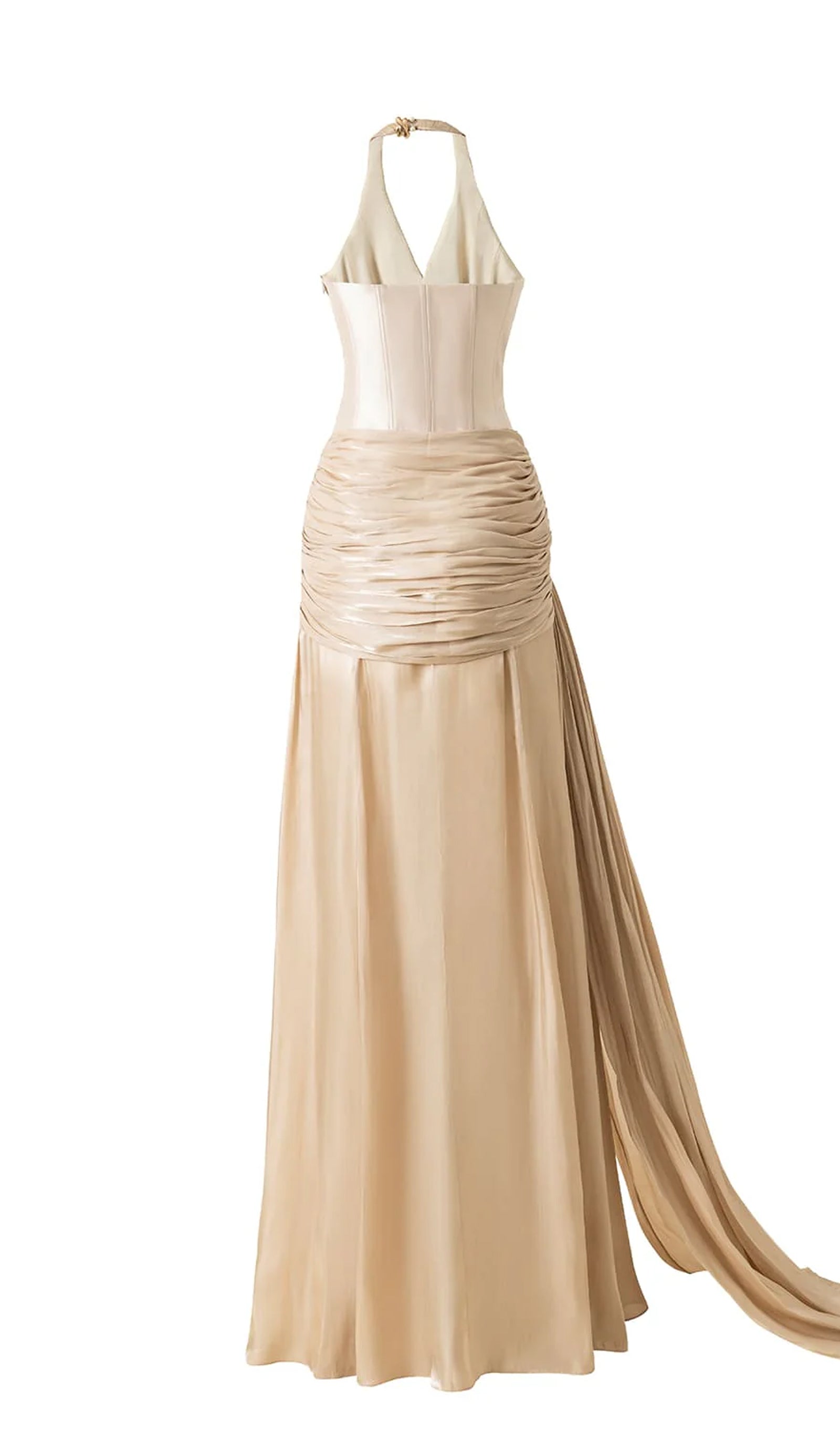 فستان قصير أحمر بدون حمالات مع فيونكة 