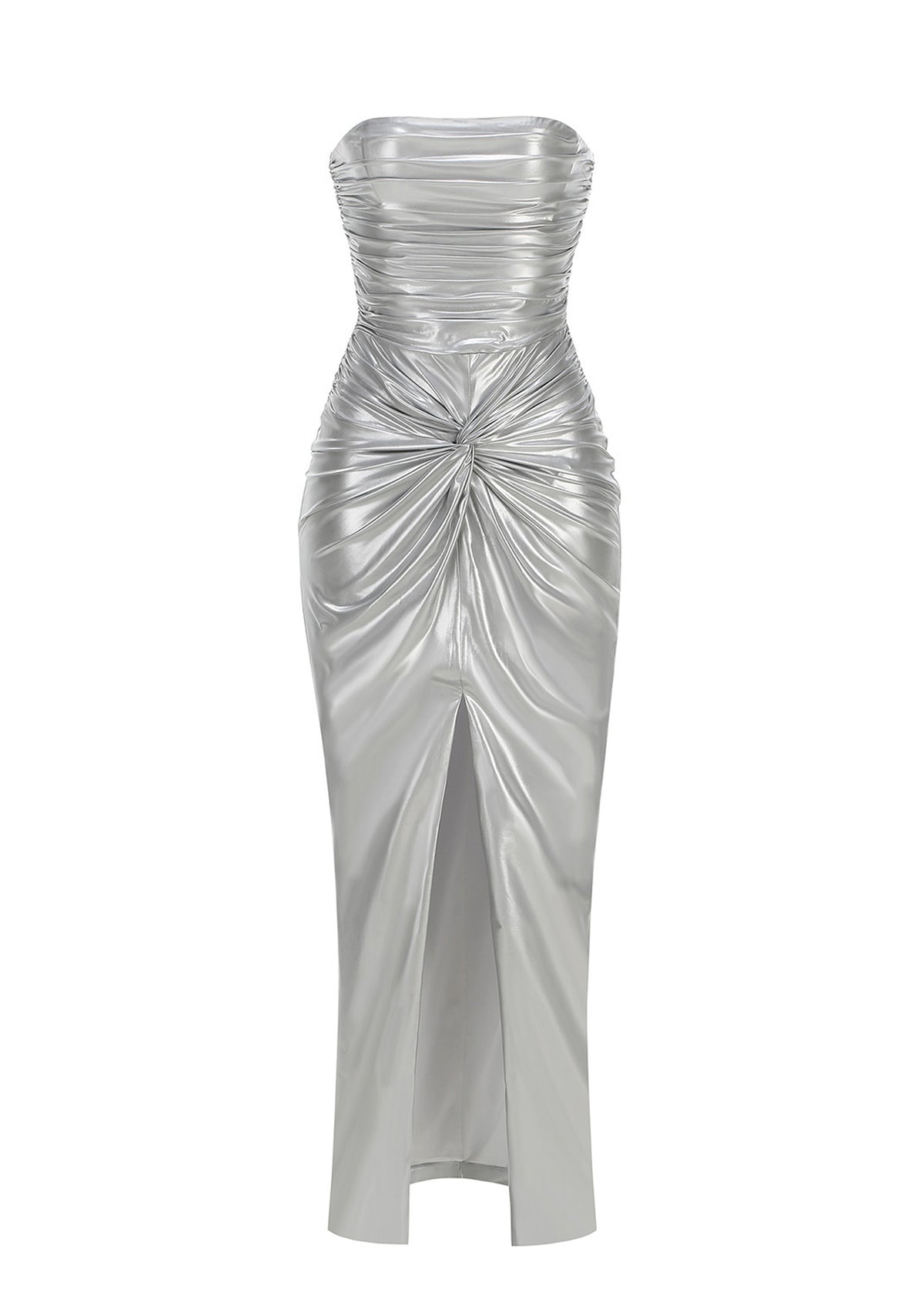 Midikleid in A-Linie mit Blumenmuster und Laternenärmeln