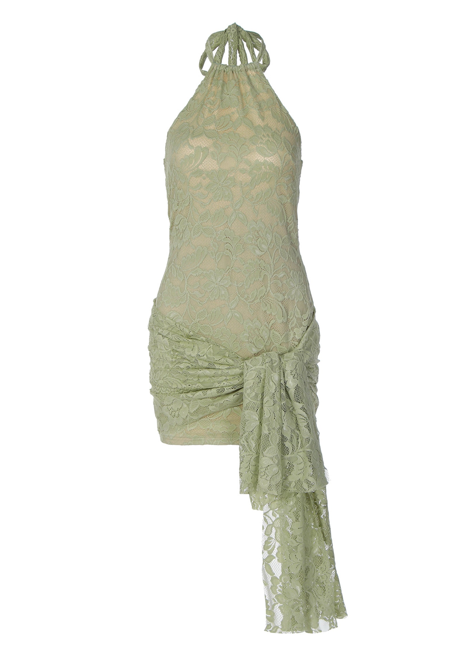 Midikleid in A-Linie mit Blumenmuster und Laternenärmeln