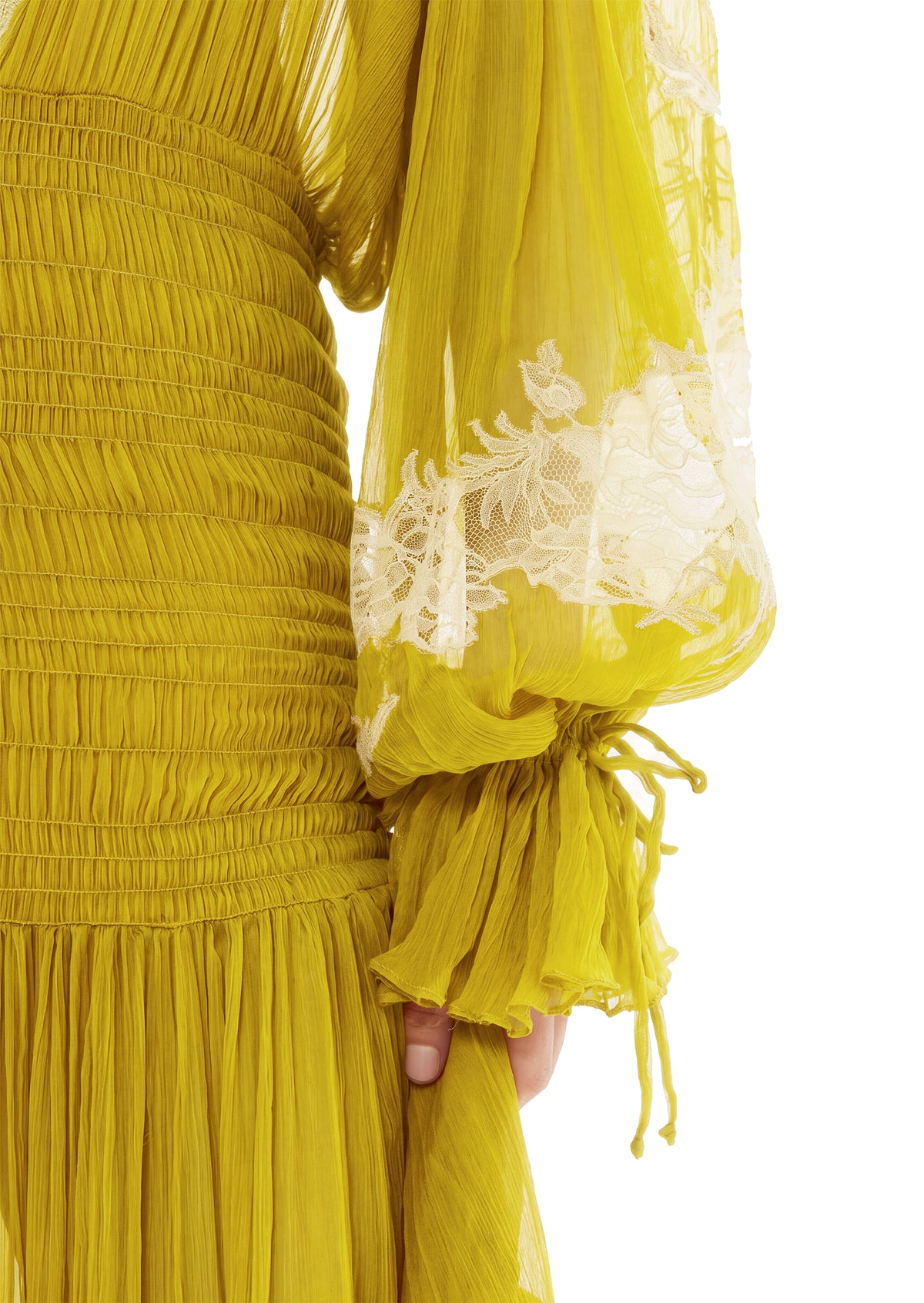 Midikleid in A-Linie mit Blumenmuster und Laternenärmeln
