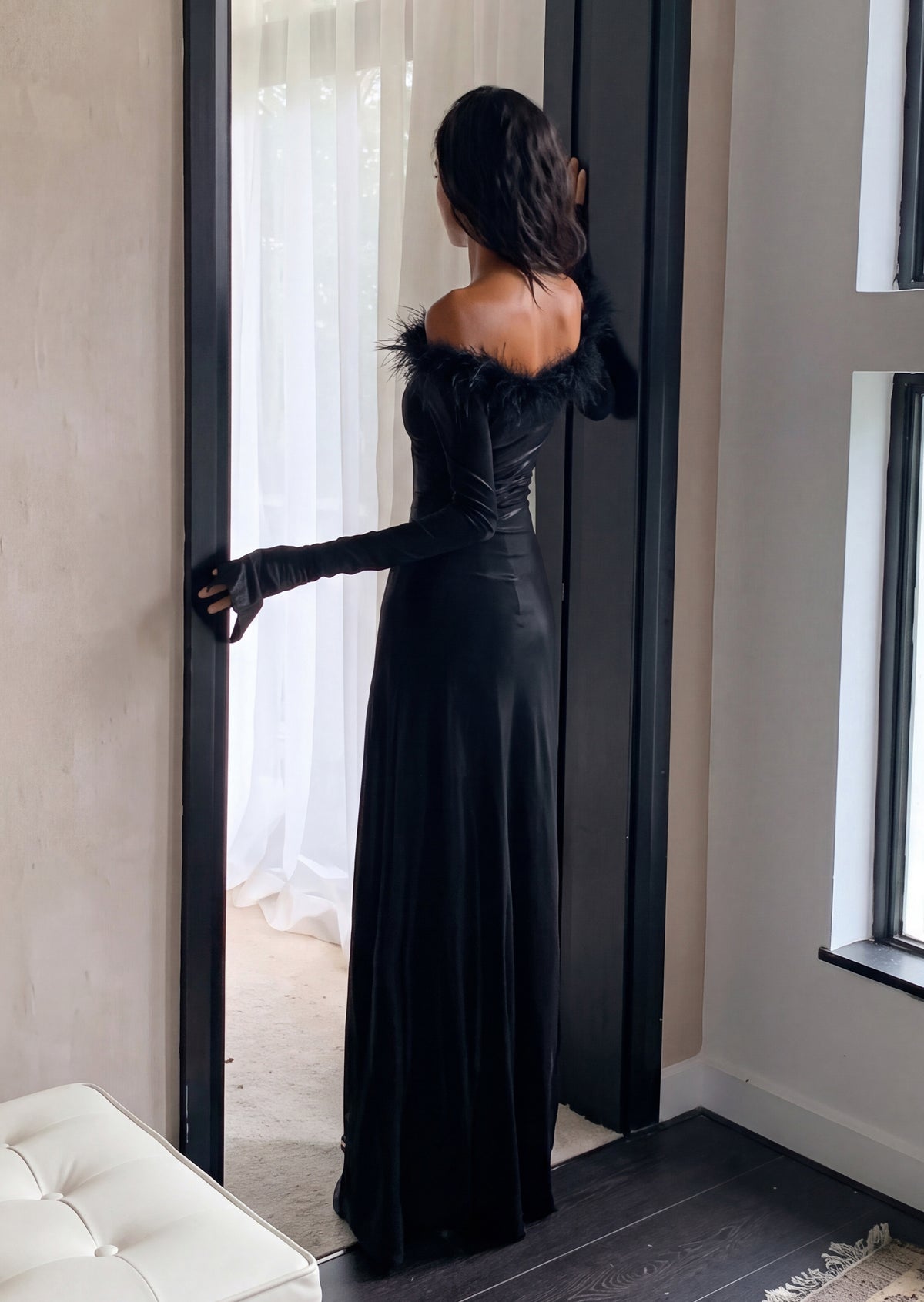 Kaiholo Off Shoulder Maxi Dress In Black