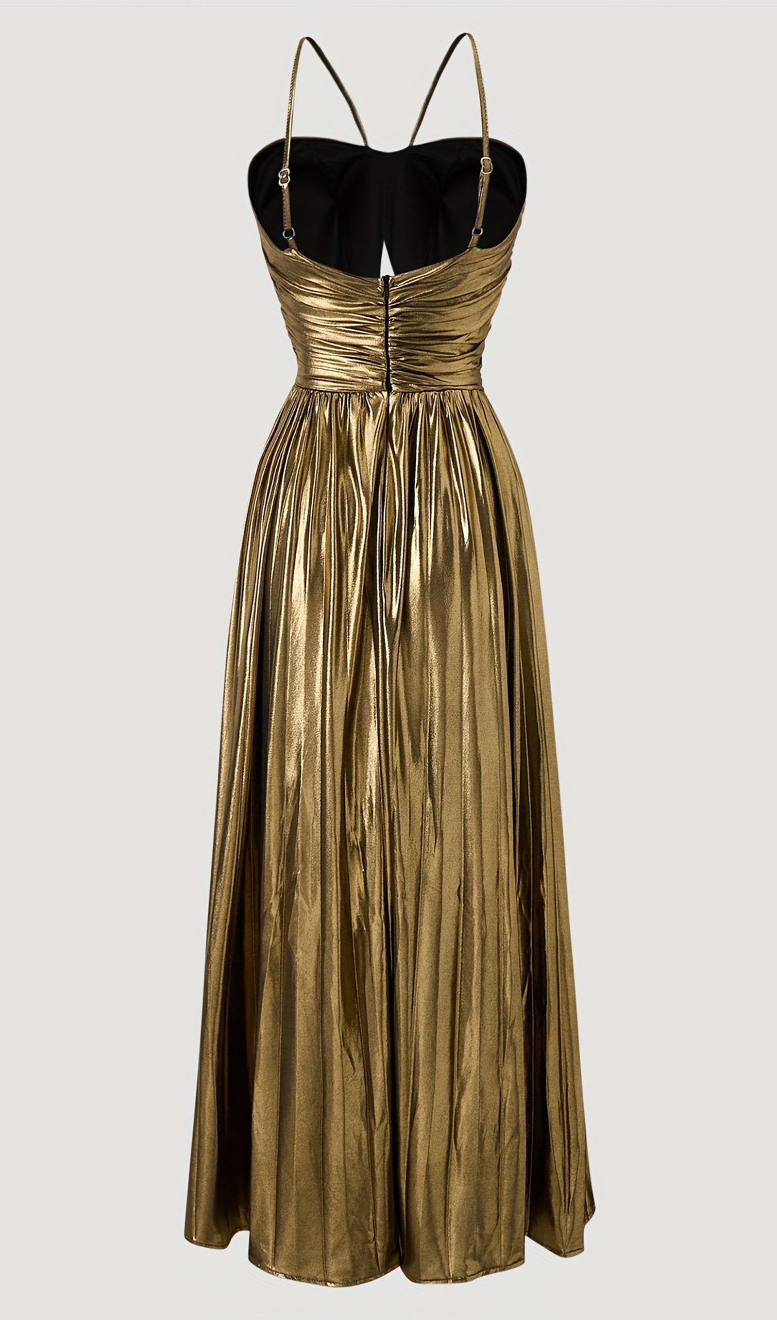 Noor Elegance Metallic Laceup Maxi Dress