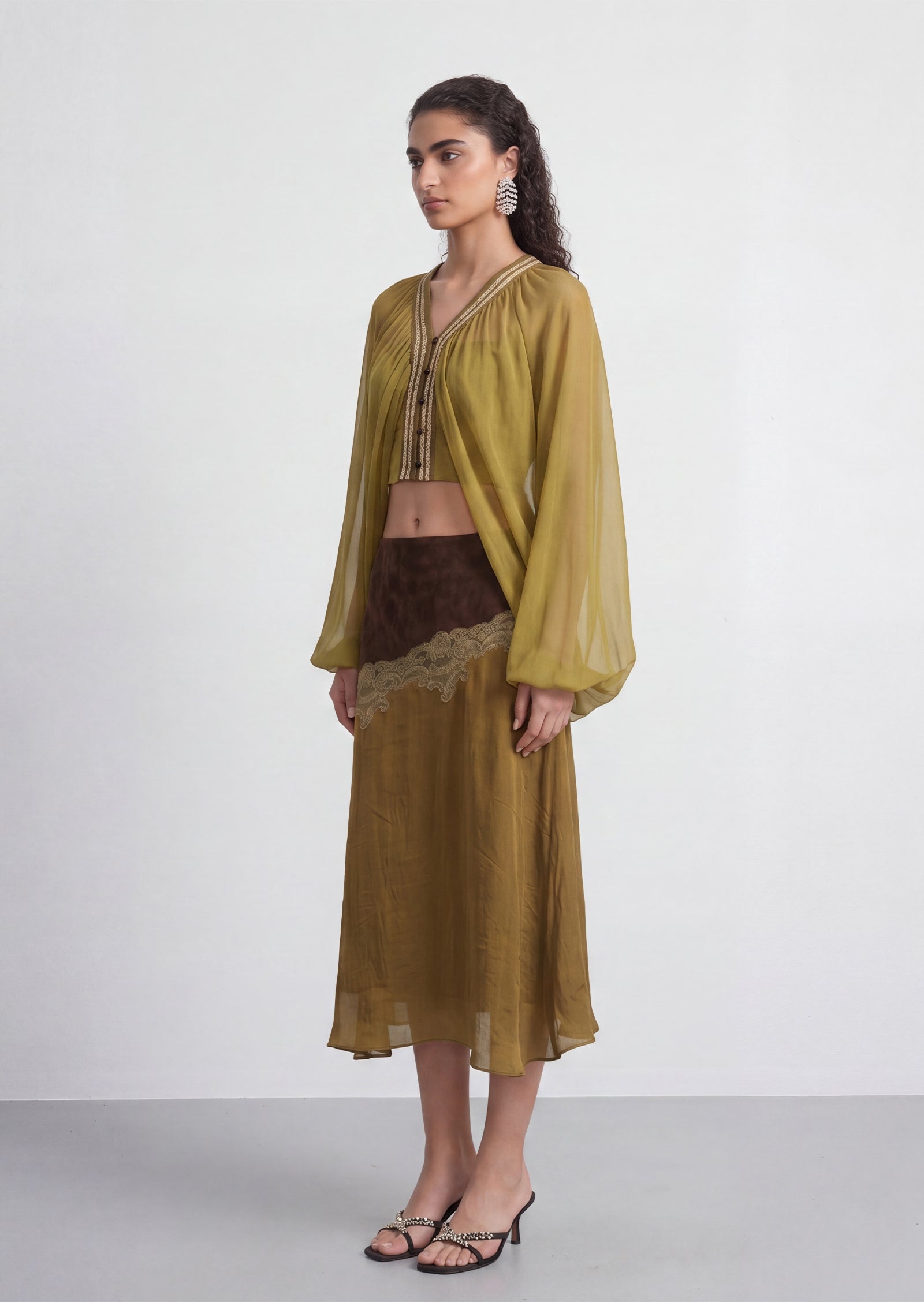 Bennett Chiffon Top & Midi Skirt Set