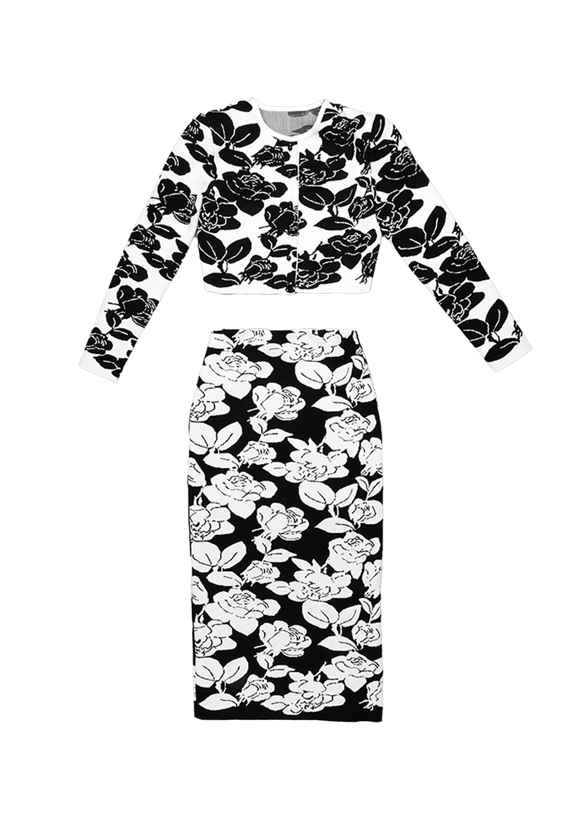 Yahaira Long Sleeved Top & Skirt Printed Knit Set