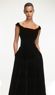 Midikleid in A-Linie mit Blumenmuster und Laternenärmeln