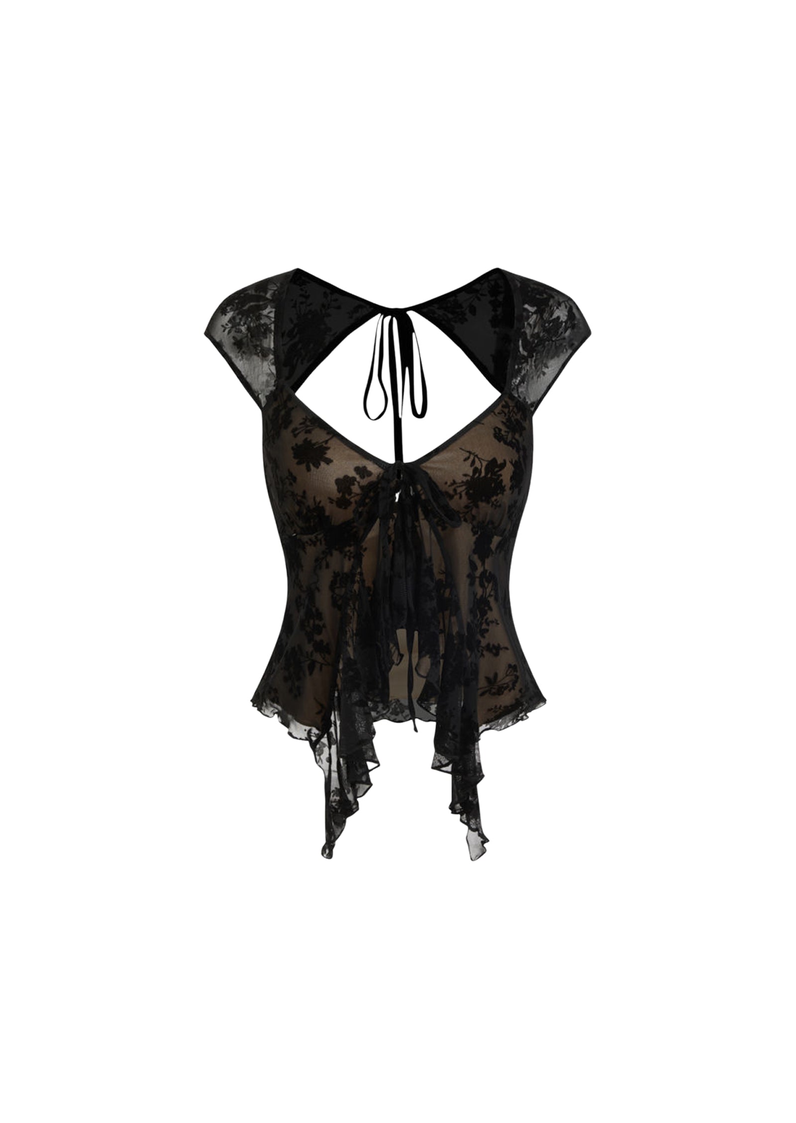 Bacca Lace Top And Midi Skirt Set In Black