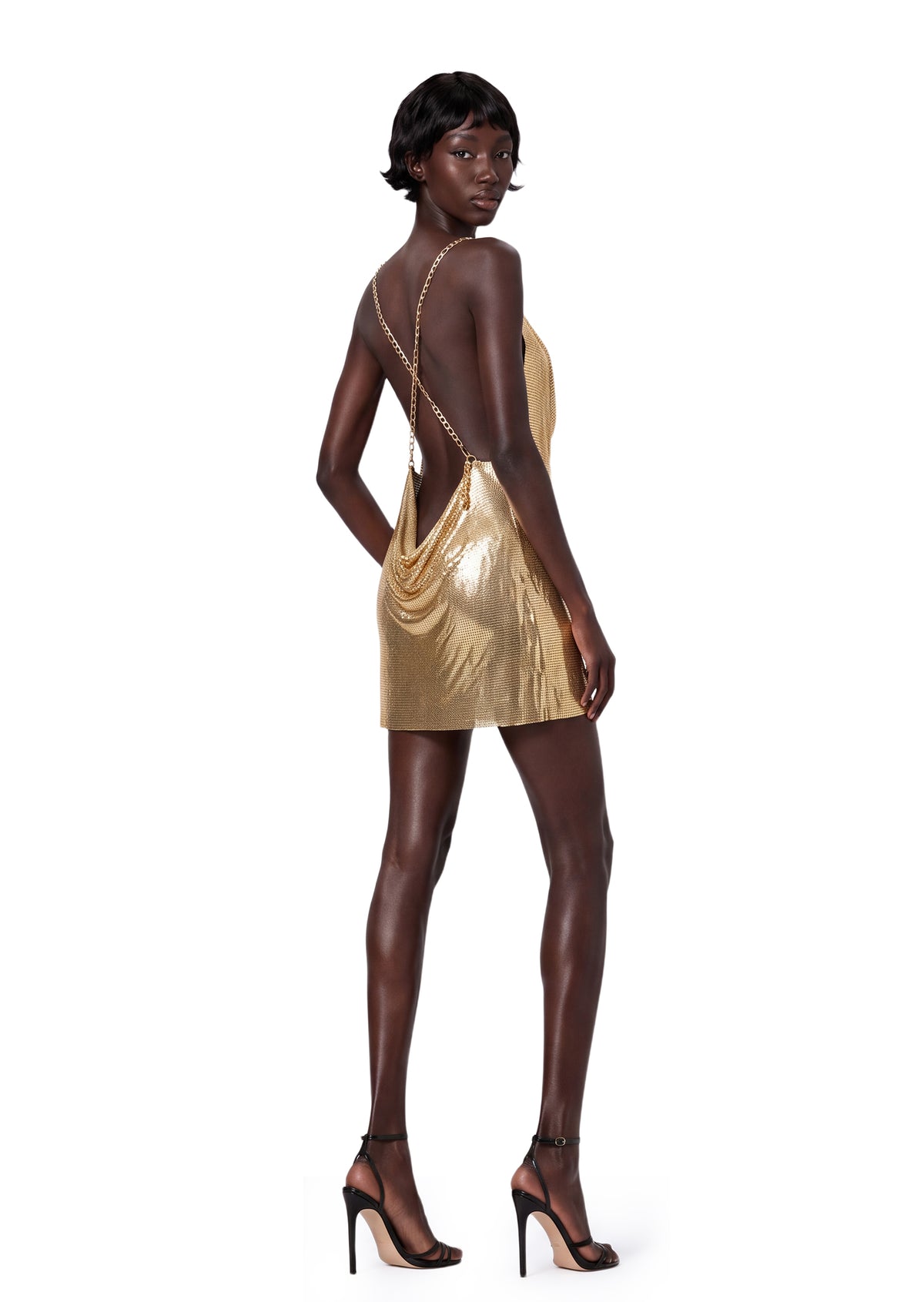 Gabriela Sequin Maxi Dress In Gold