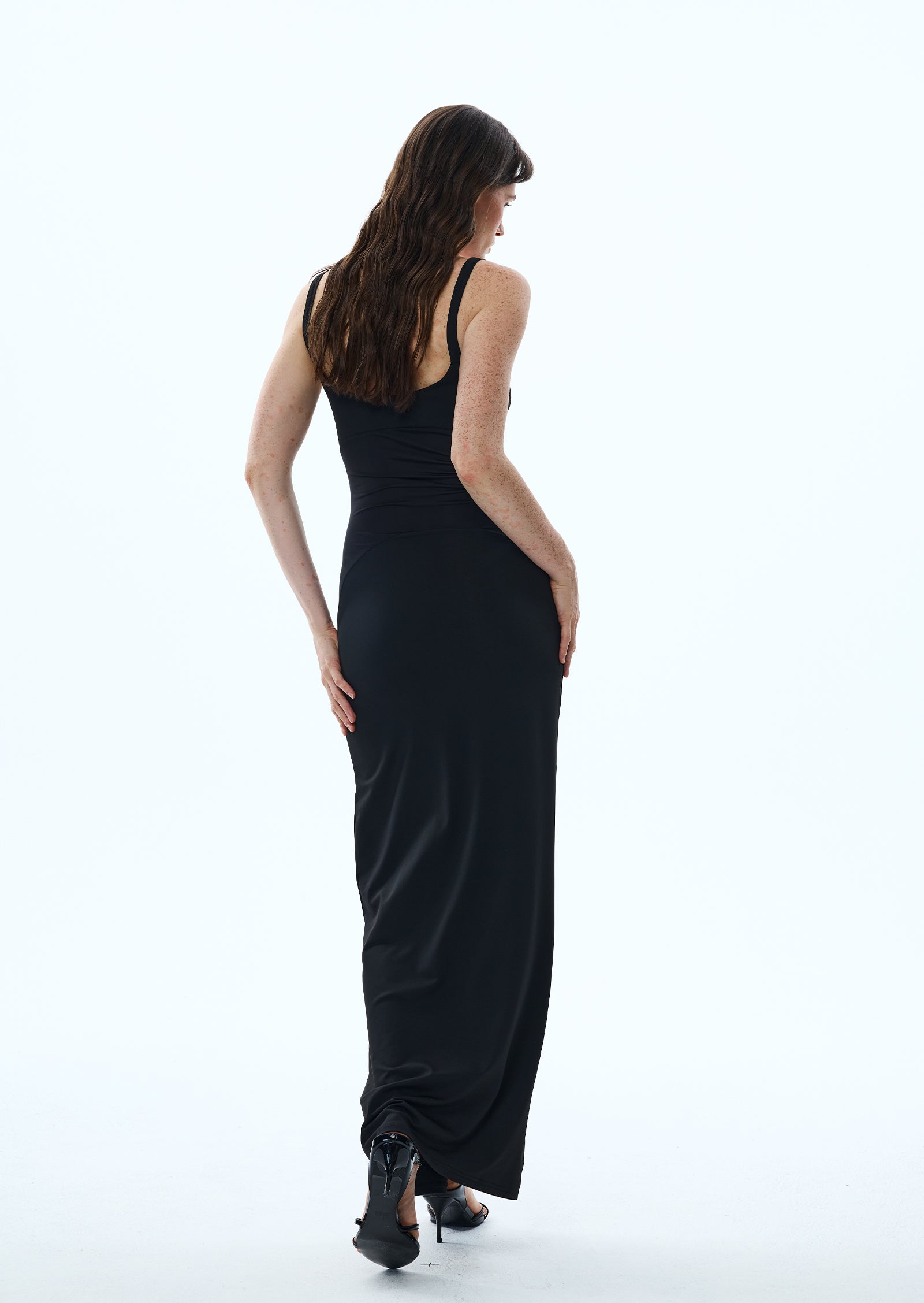 Midikleid in A-Linie mit Blumenmuster und Laternenärmeln