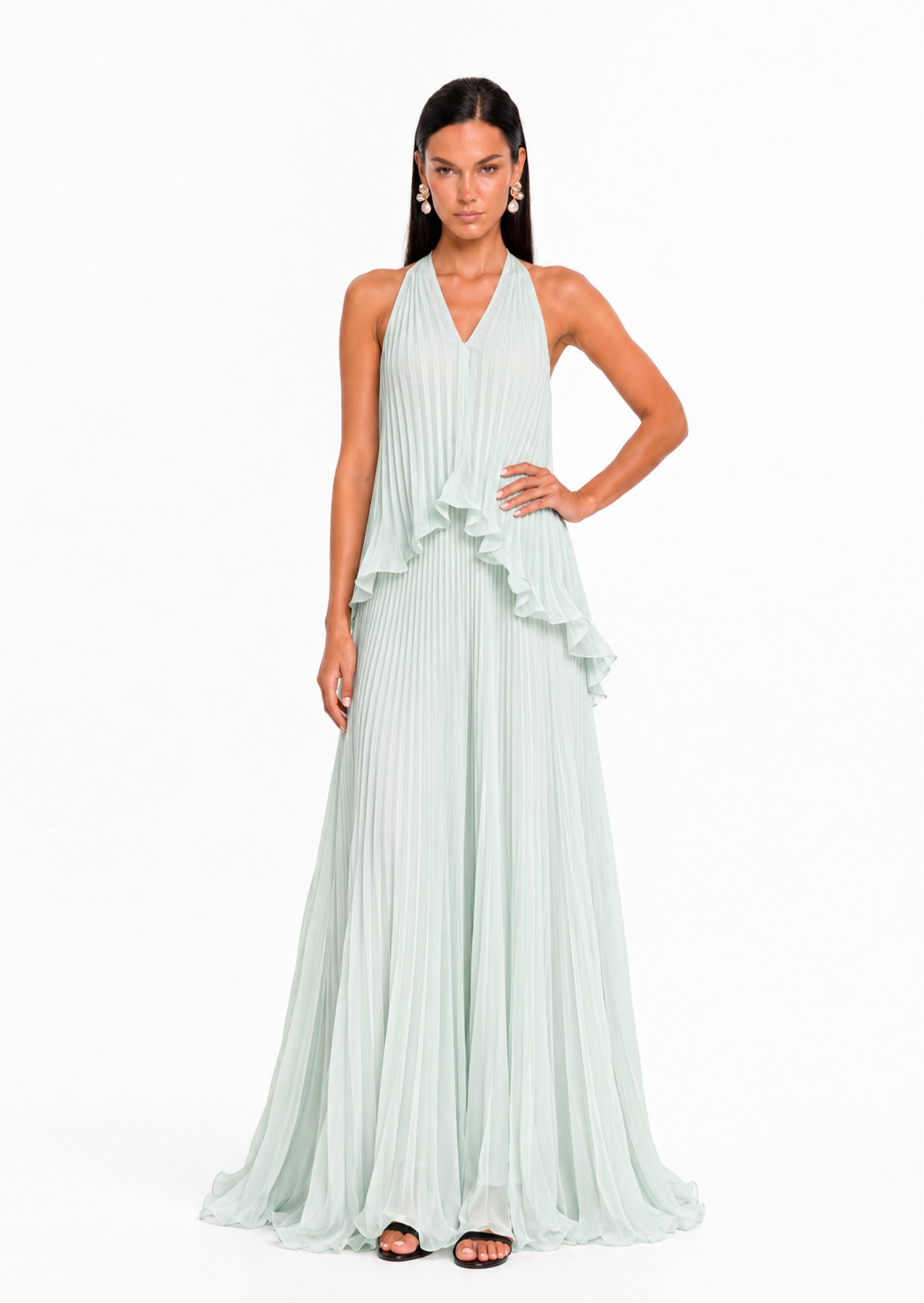 Obiwan Pleated Two Piece Set In Mint