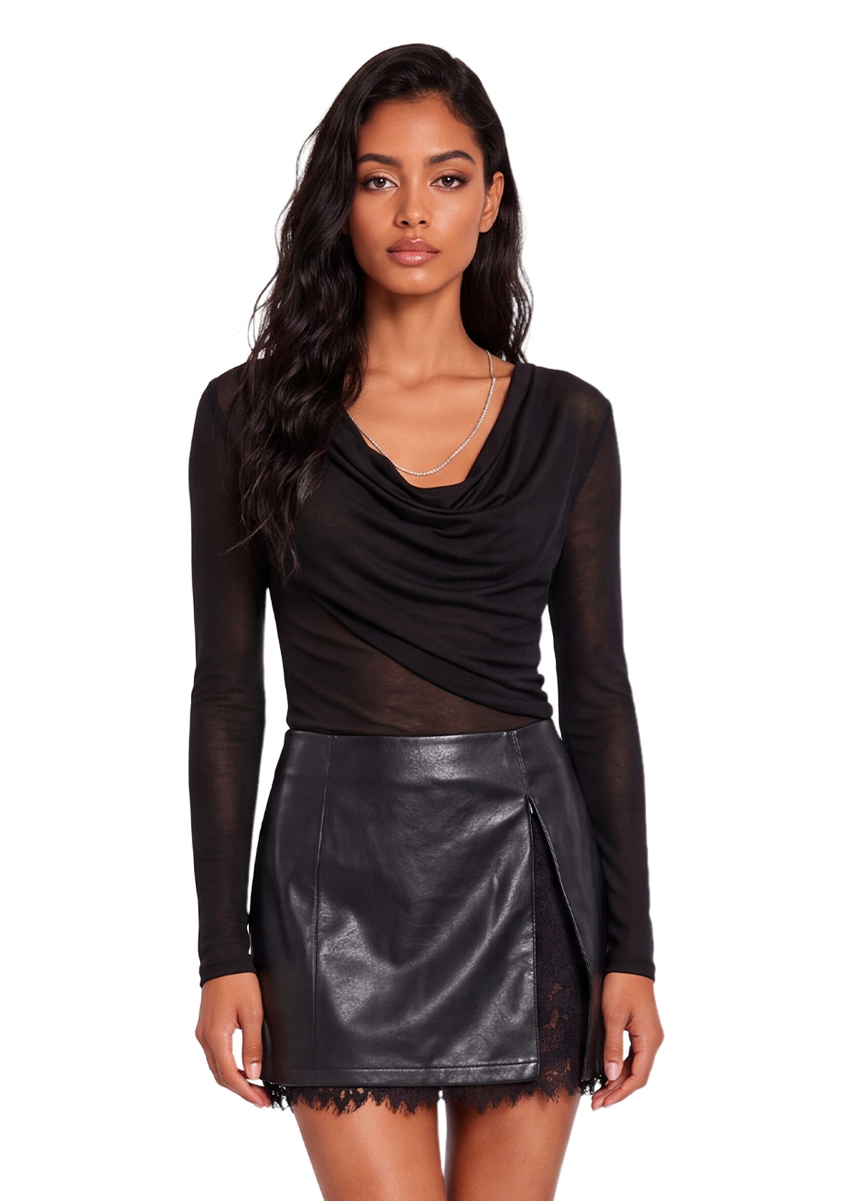 Eberto Slit lace skirt