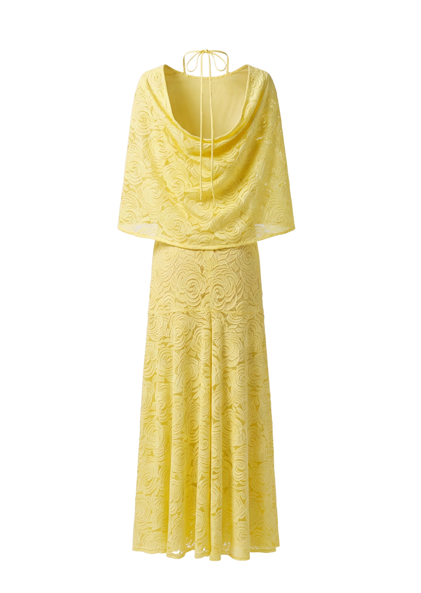 Midikleid in A-Linie mit Blumenmuster und Laternenärmeln