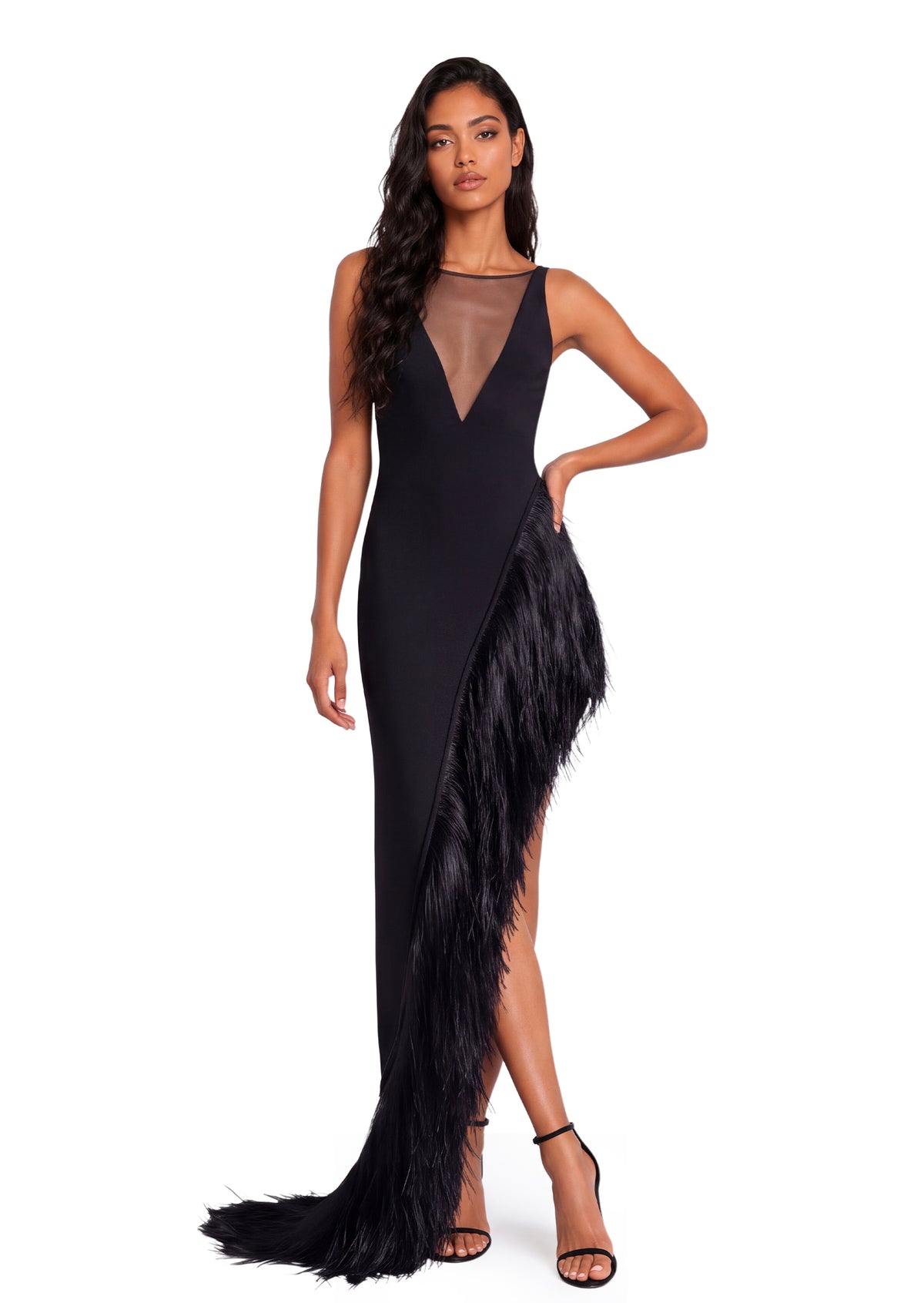 Ebba Sleeveless Tassel Maxi Dress In Black