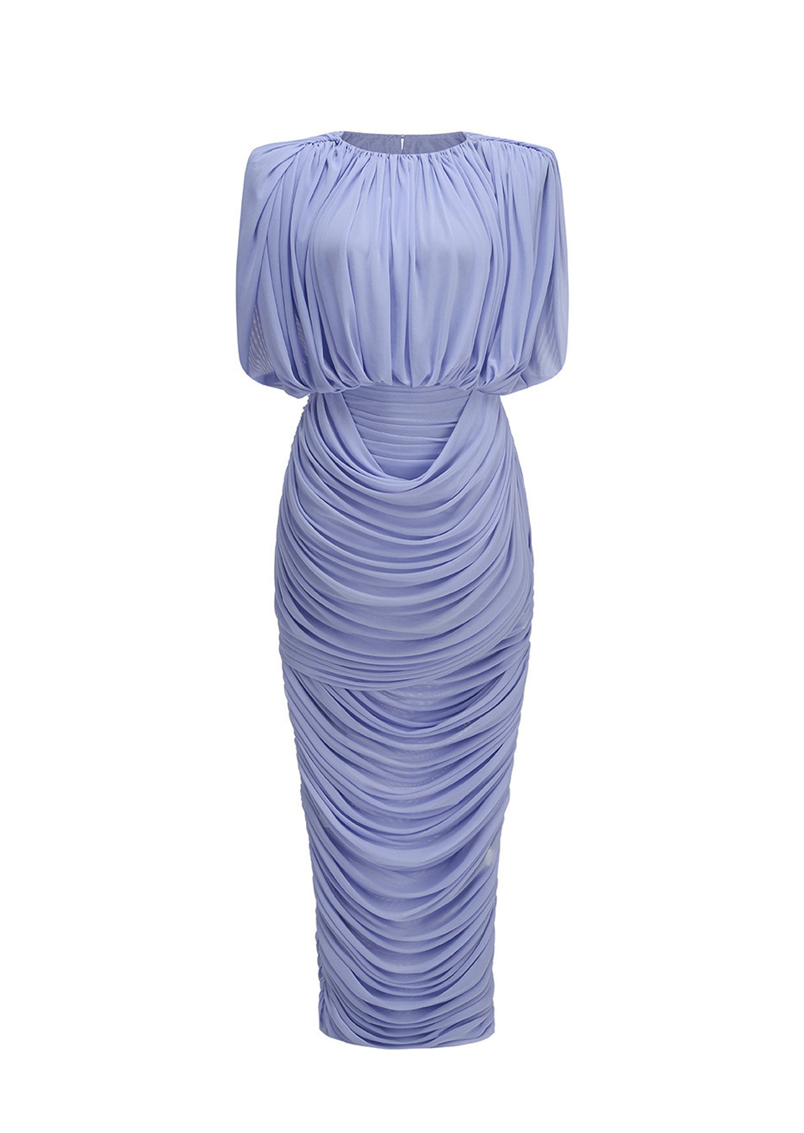 Midikleid in A-Linie mit Blumenmuster und Laternenärmeln