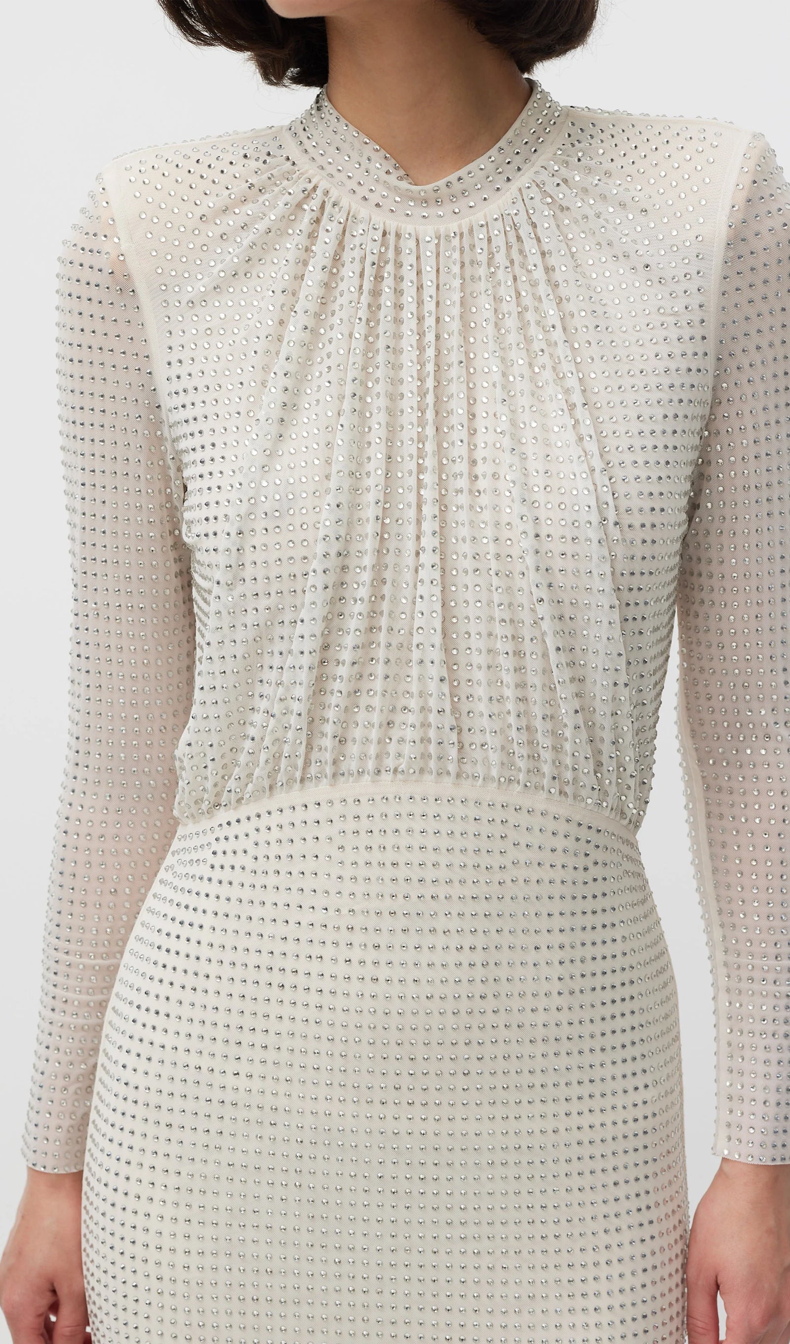 Midikleid in A-Linie mit Blumenmuster und Laternenärmeln