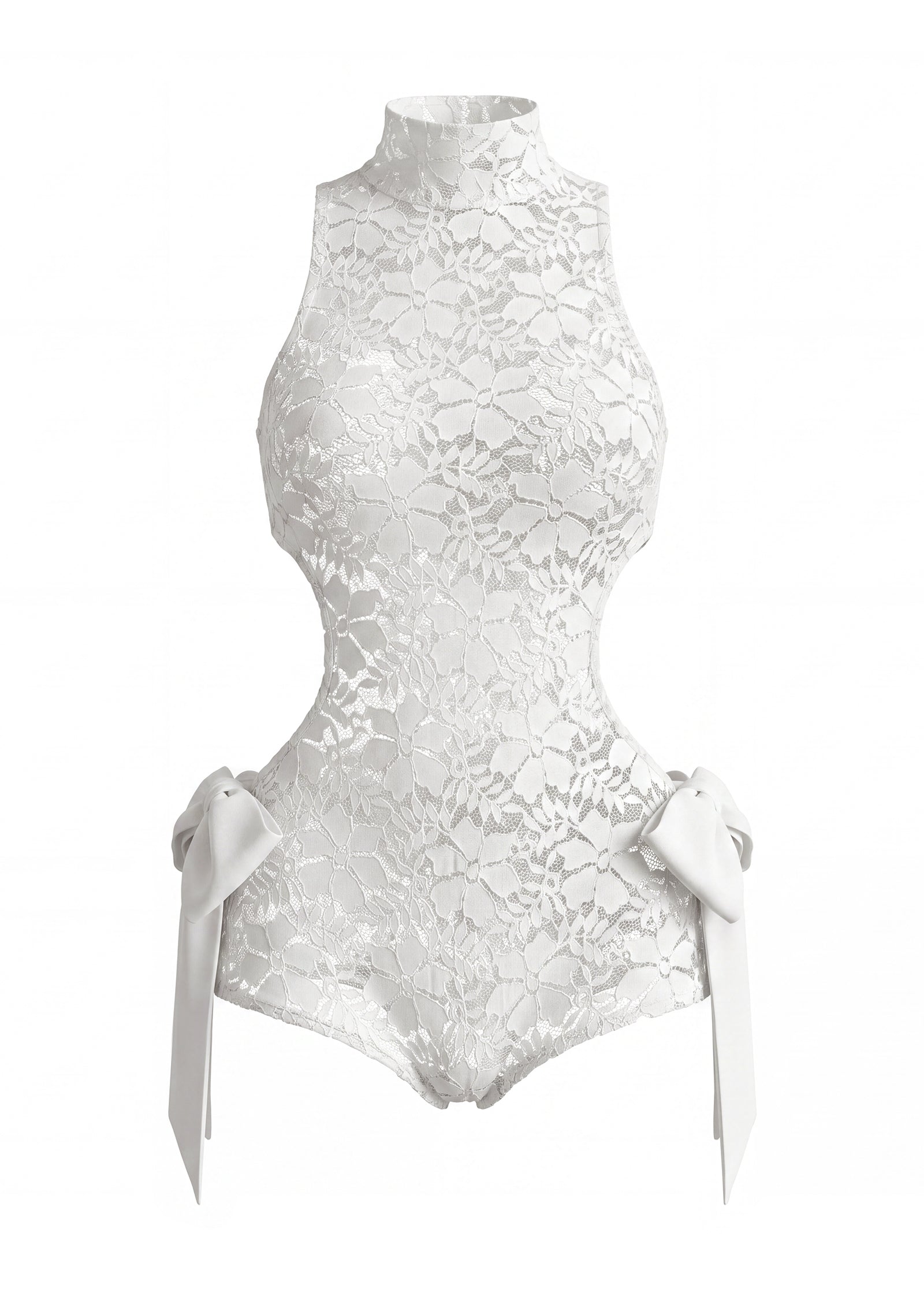 Laced Playsuit In White
