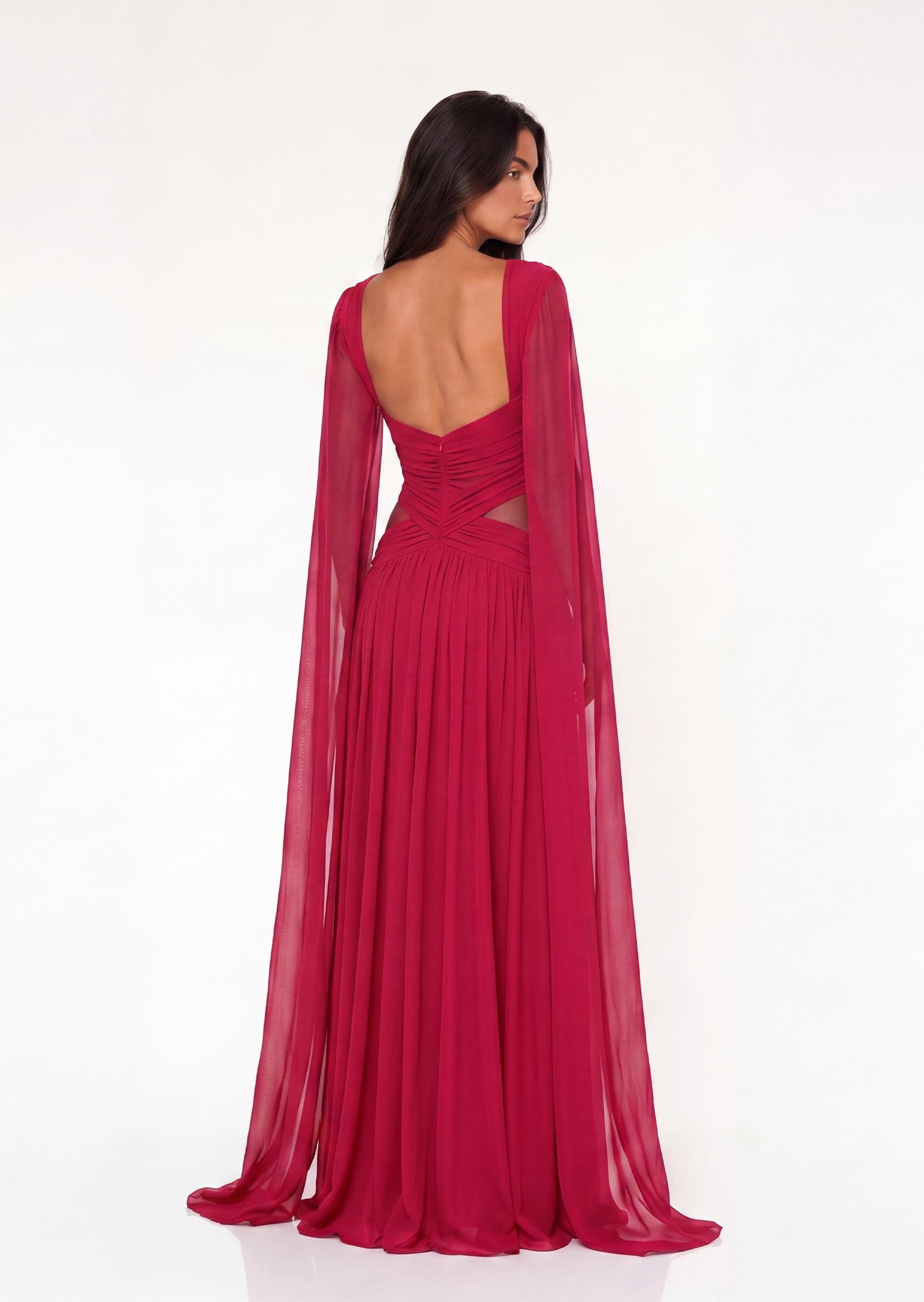 Aase Open Back Ribbon Maxi Dress In Red
