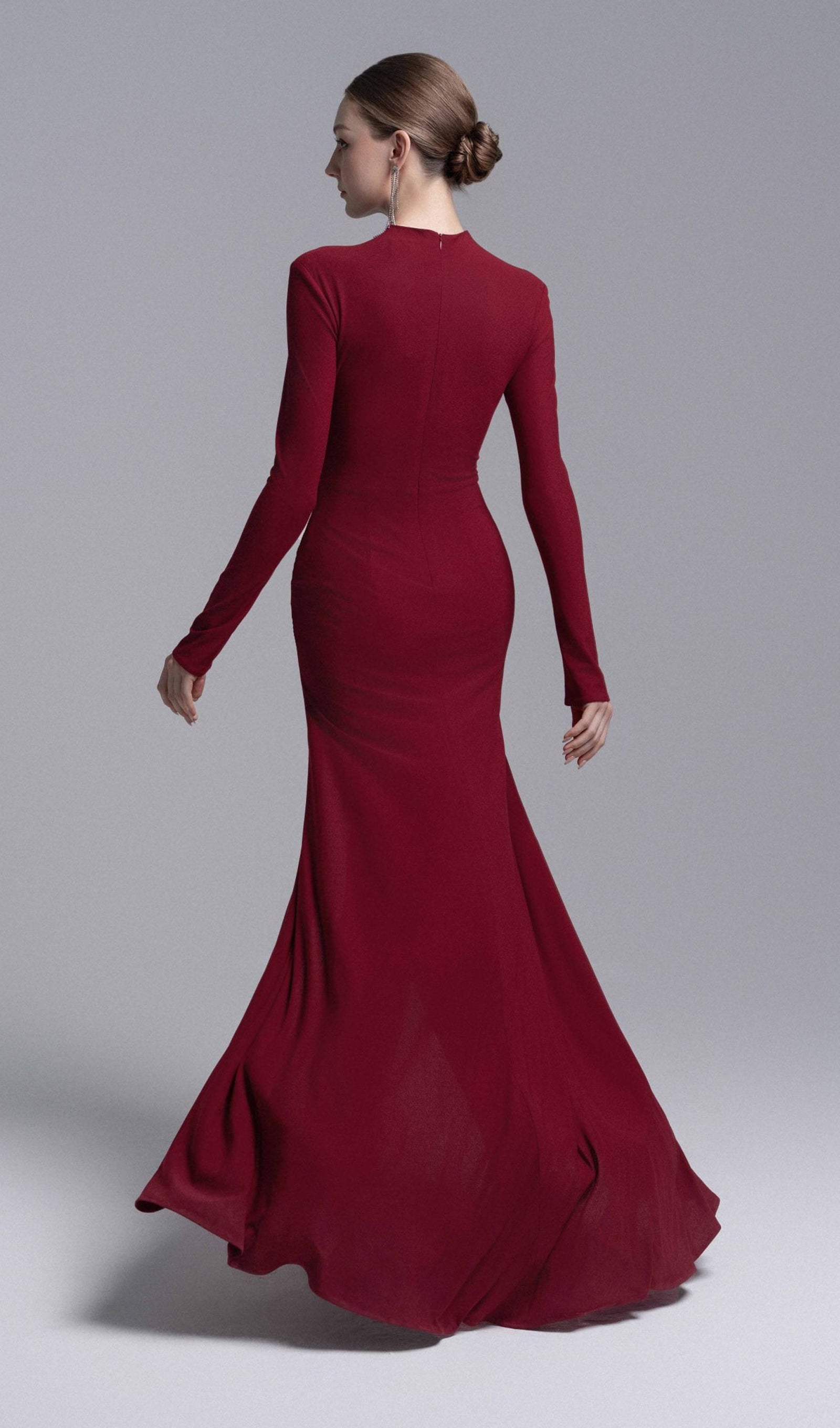 Bodice Mermaid Maxi Dress In Red