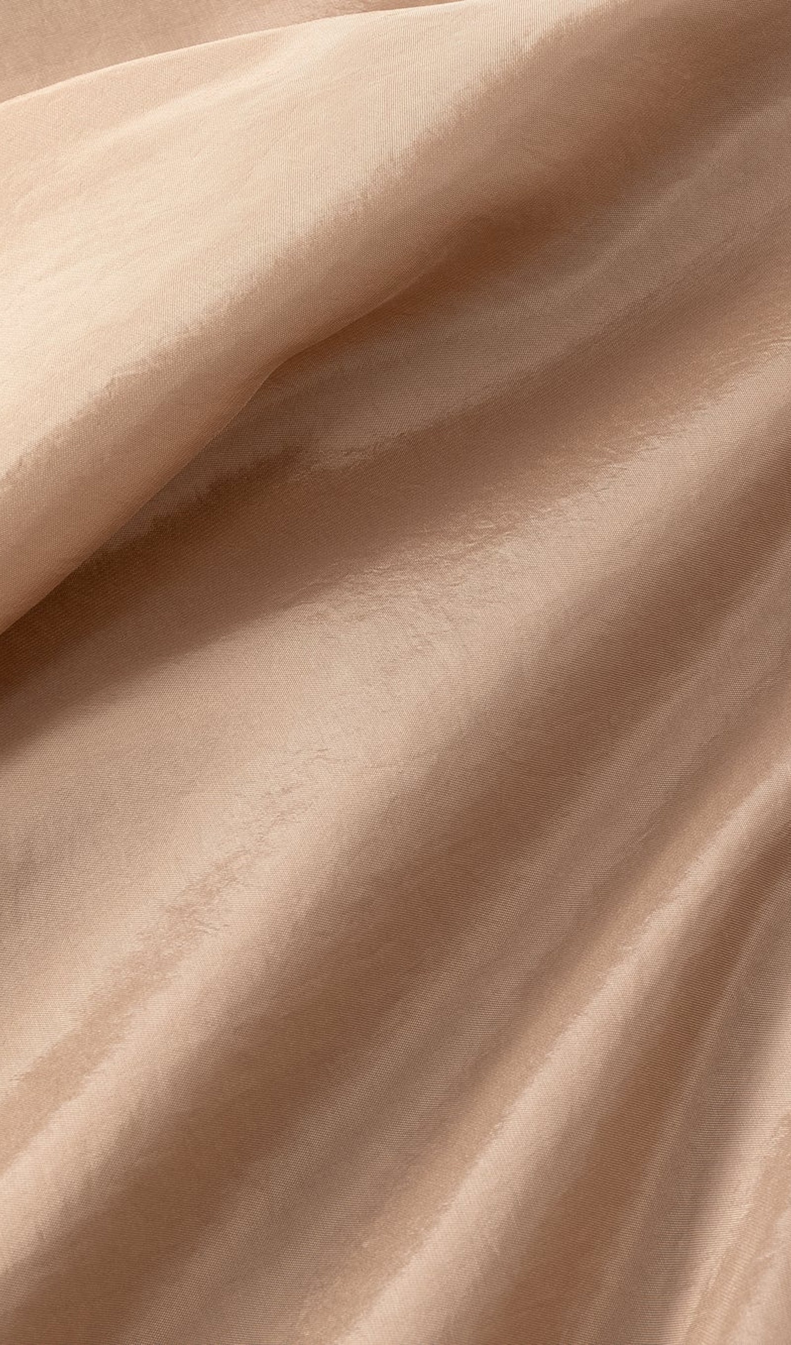 Turtleneck Long Sleeve Satin Maxi Dress In Beige