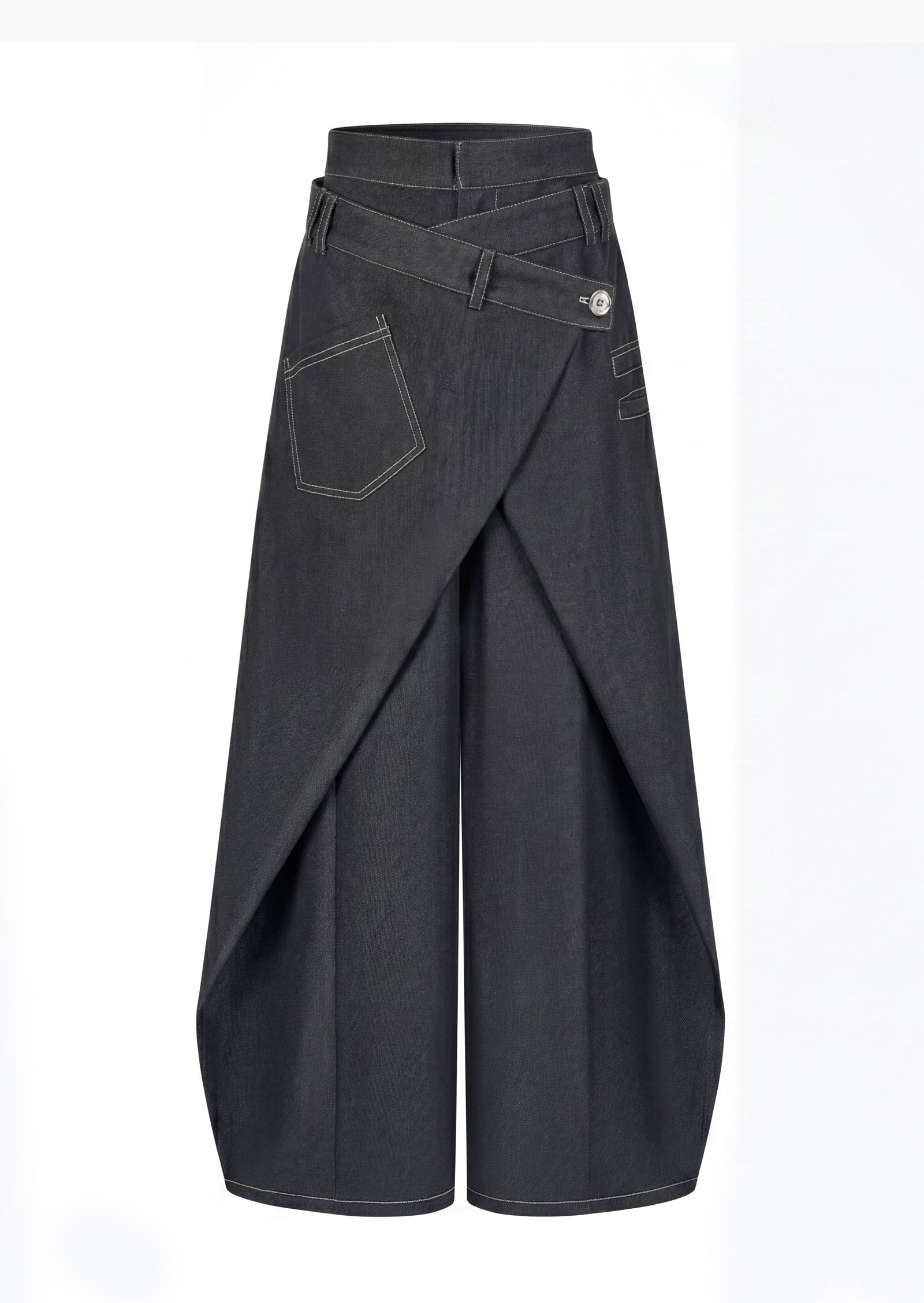Norma Fake Two-Piece Wide-Leg Jeans