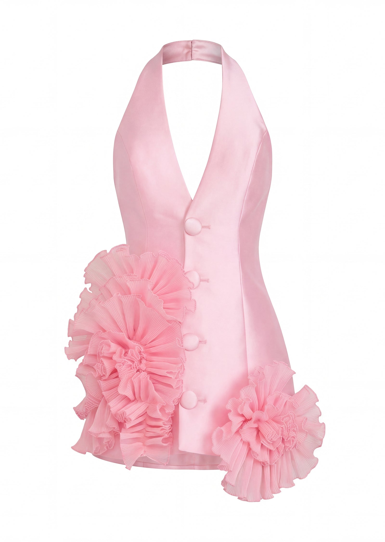 Midikleid in A-Linie mit Blumenmuster und Laternenärmeln