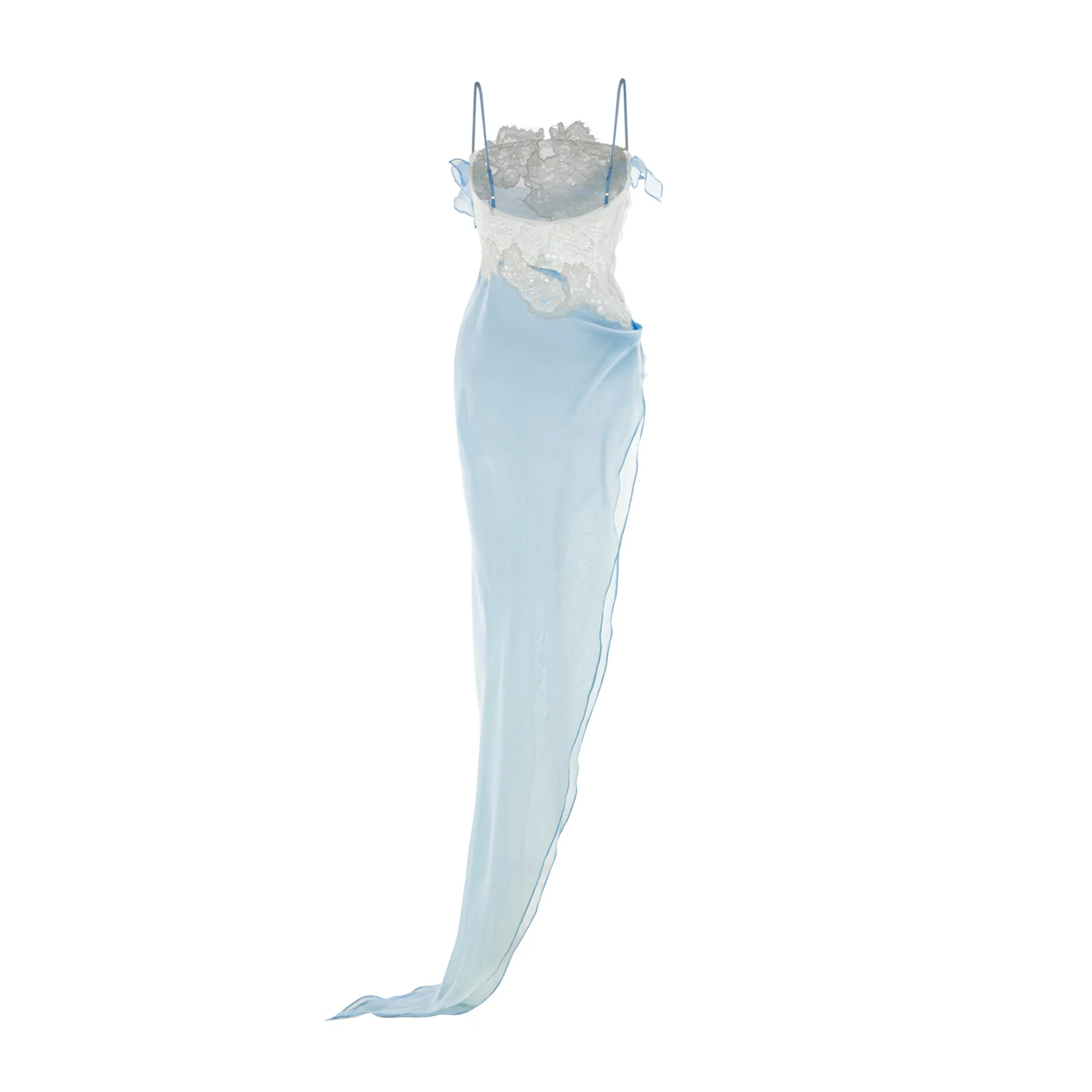 Ventosa Asymmetrical Dress In Baby Blue