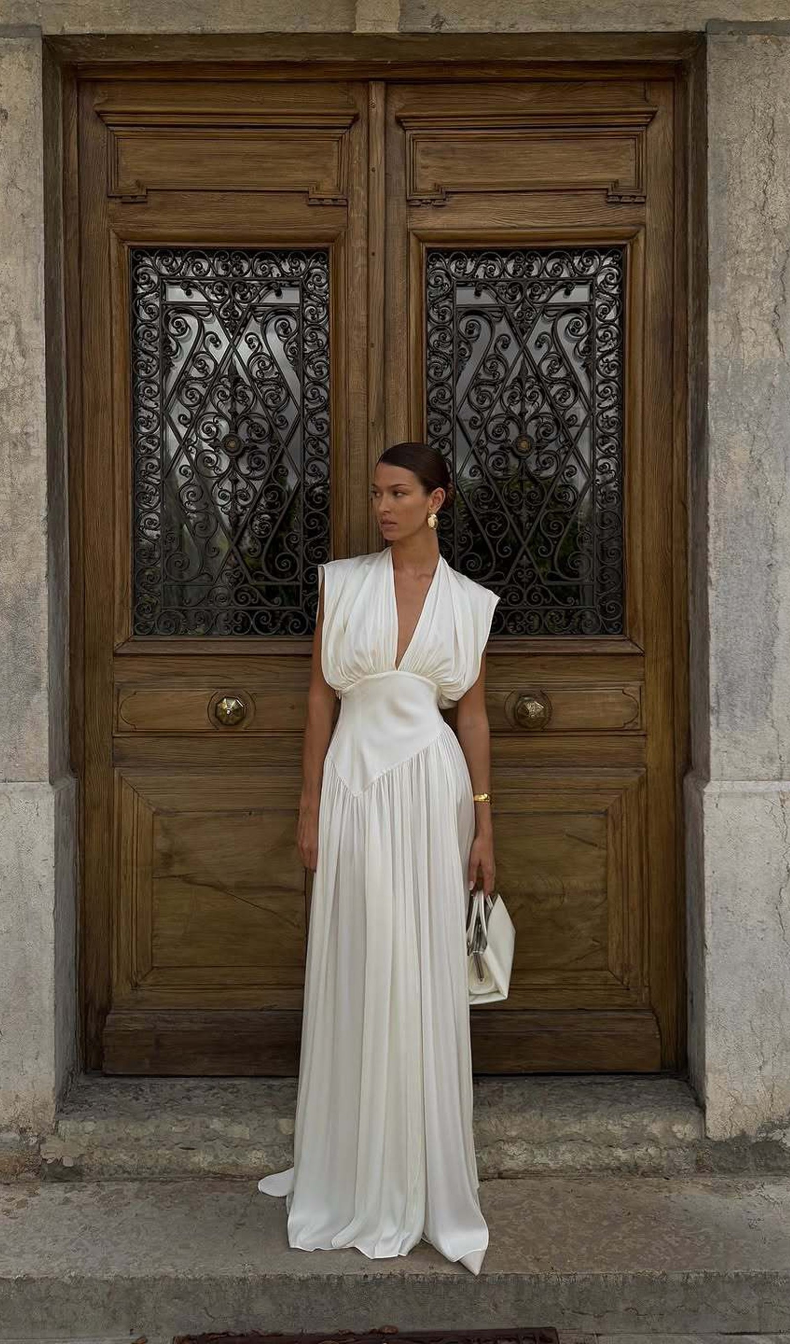 Midikleid in A-Linie mit Blumenmuster und Laternenärmeln