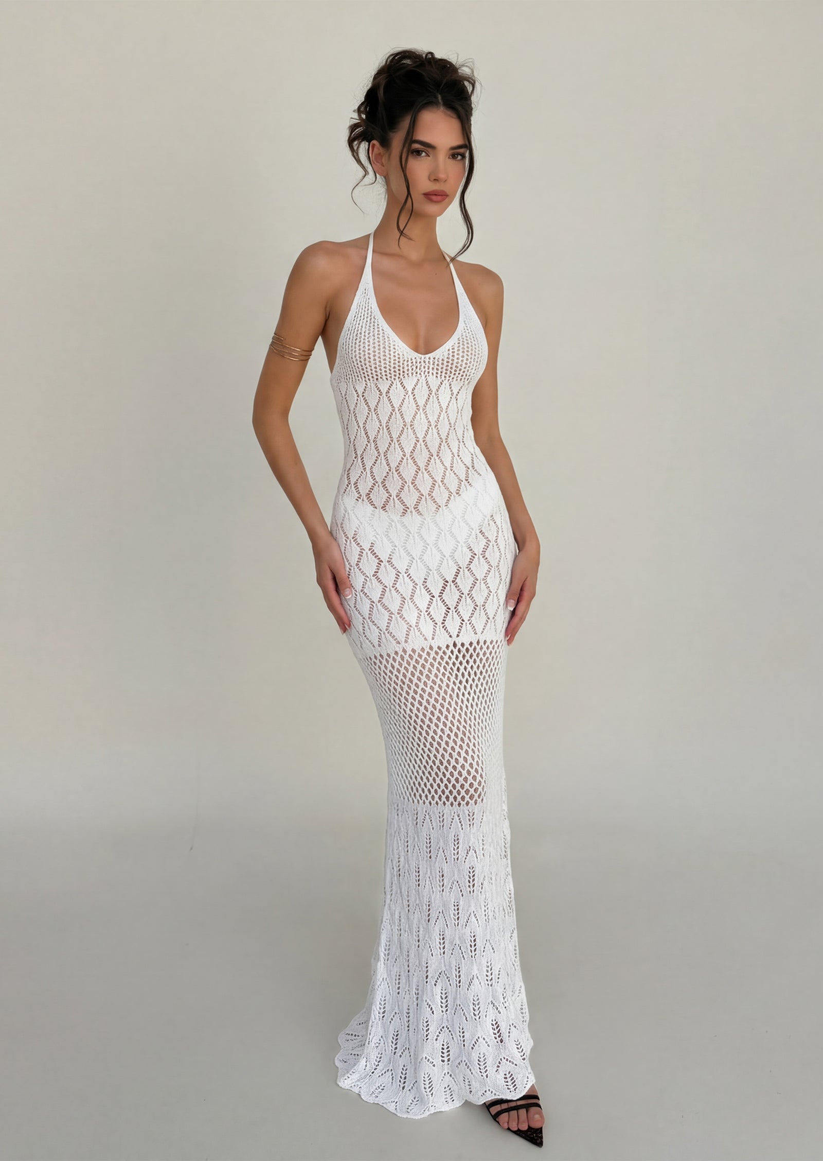 Irisa Halter Maxi Dress In White