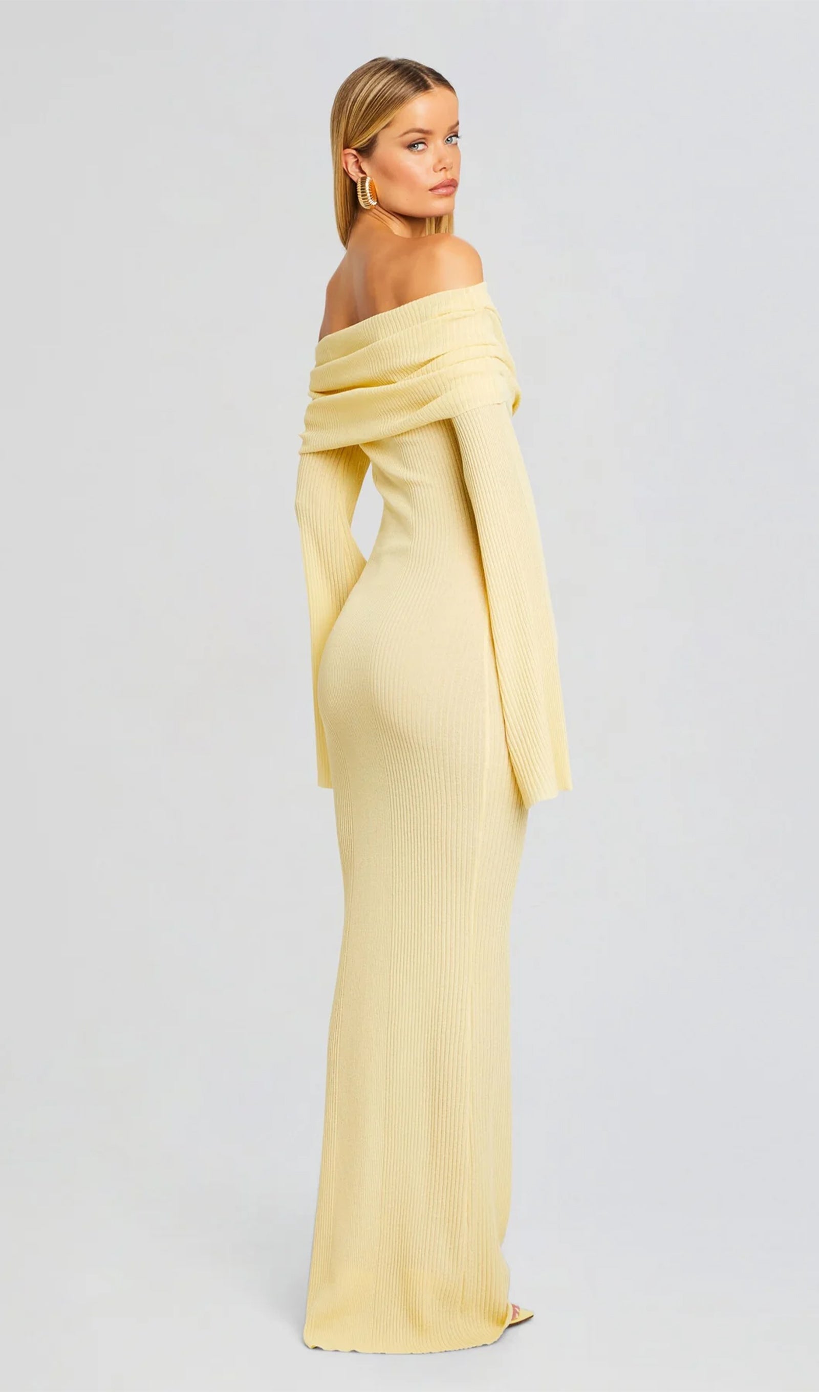 Off Shoulder Slim Fit Maxi Dress