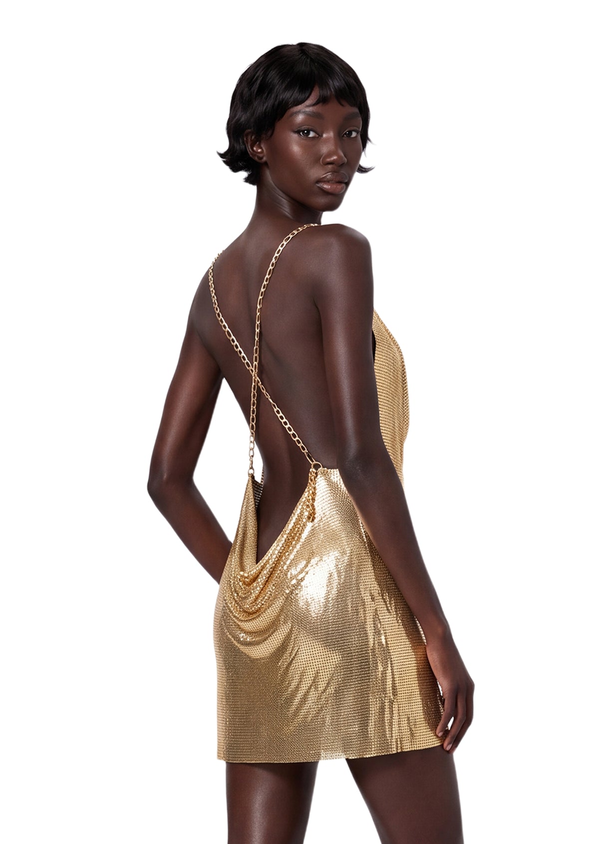 Gabriela Sequin Maxi Dress In Gold