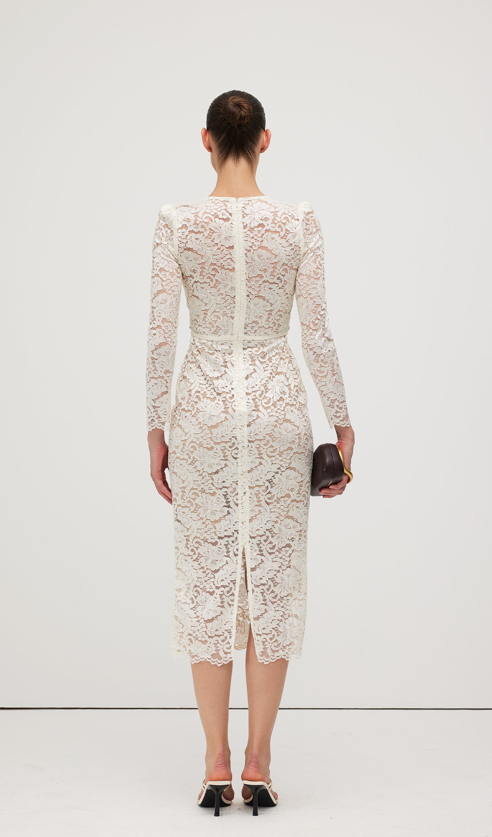 Embellished Lace Midi Dress