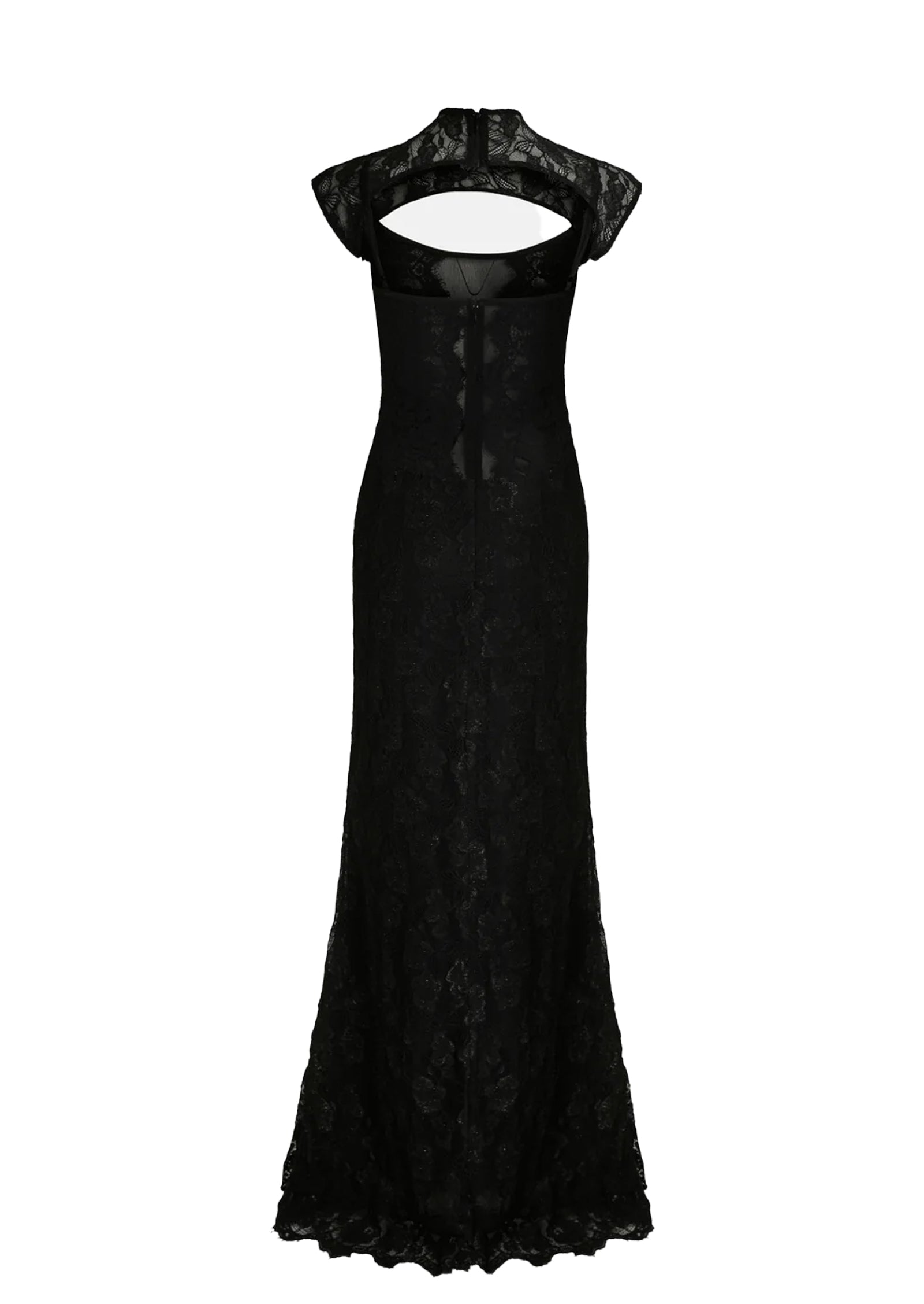 Leehu Lace Sheer Maxi Dress In Black