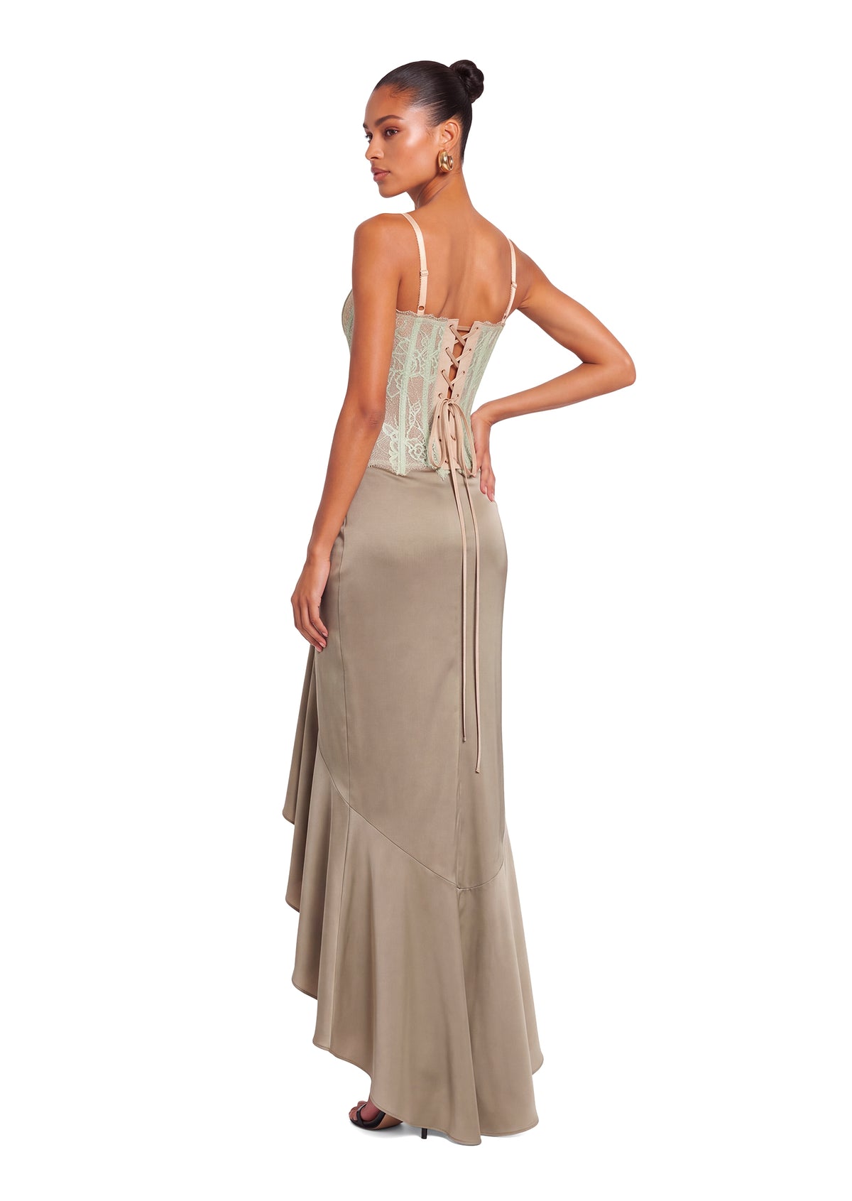 Kaif Lace Satin Maxi Dress