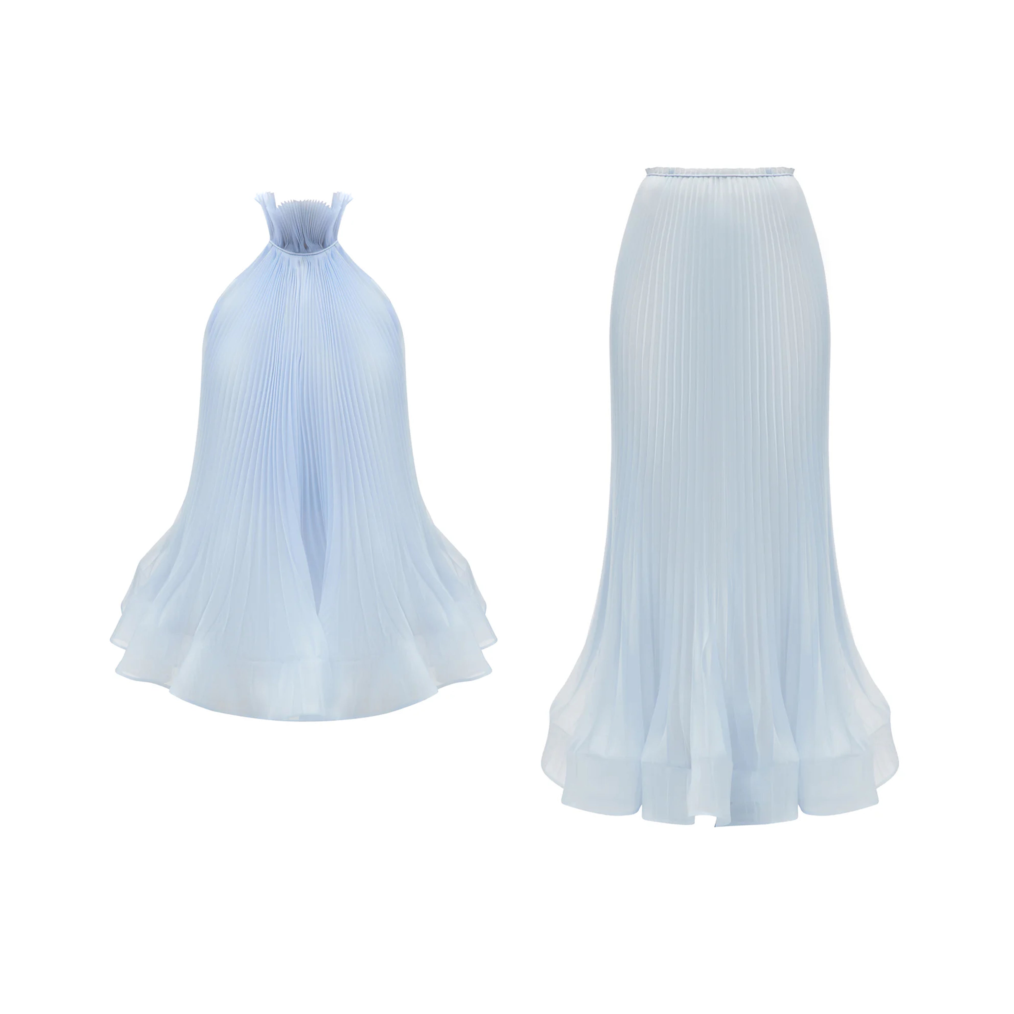 Midikleid in A-Linie mit Blumenmuster und Laternenärmeln