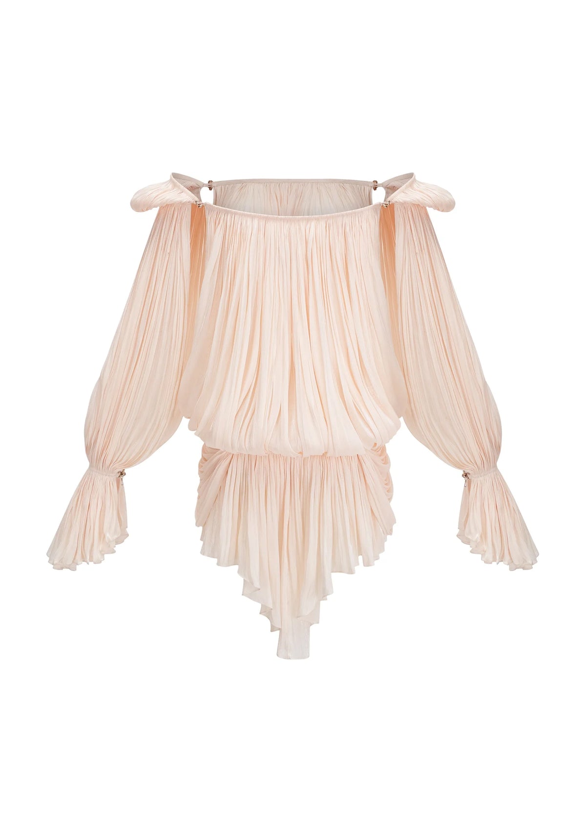 Earlene Pleated Ruffled Mini Dress