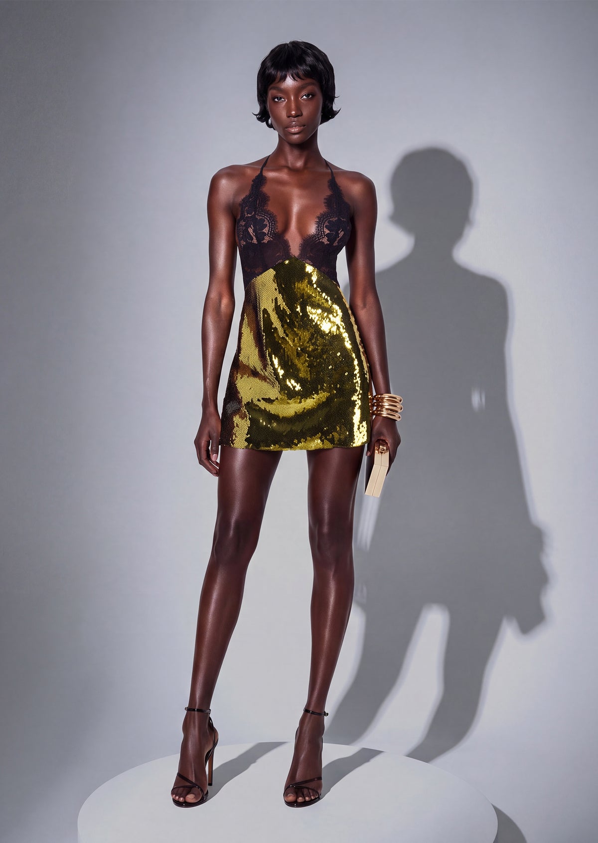 Gabe Lace  Sequin Mini Dress