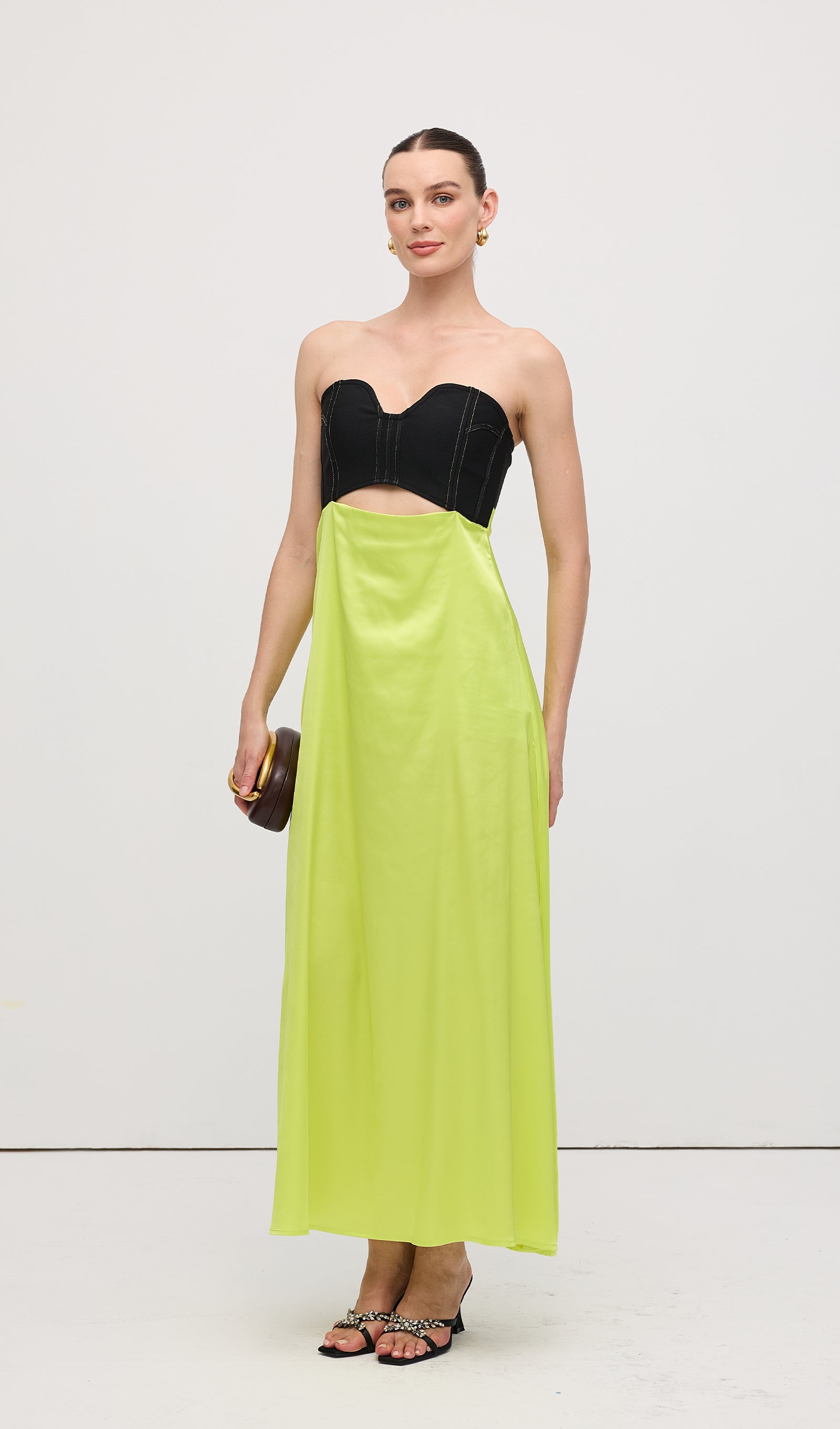 Midikleid in A-Linie mit Blumenmuster und Laternenärmeln